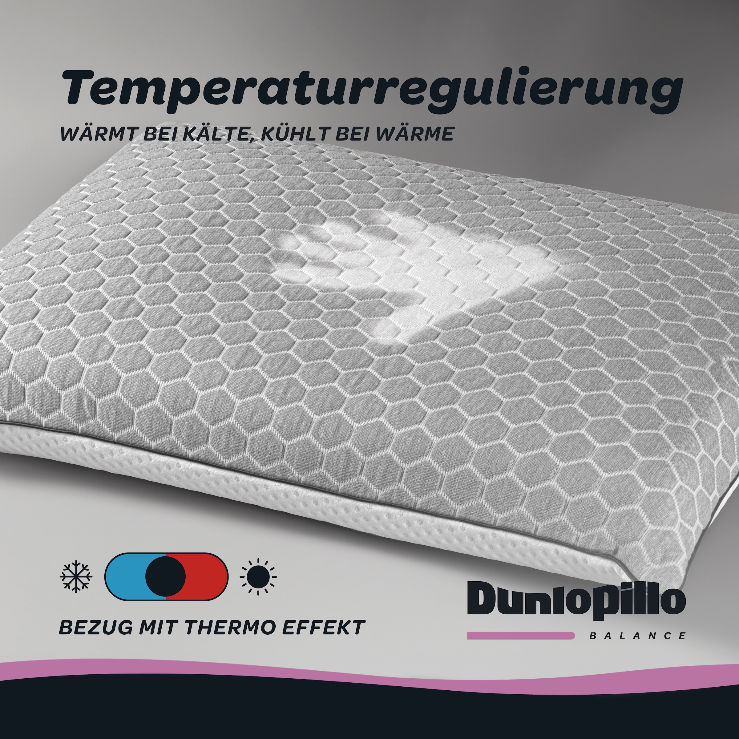 Dunlopillo Coussin de nuque »Climate Control, NEUHEIT, in 40cm x 60cm x 13cm, Made in EU« Füllung: mousse visco 1 cuis tlg. Coussin cervical en viscoélastique à régulation thermique