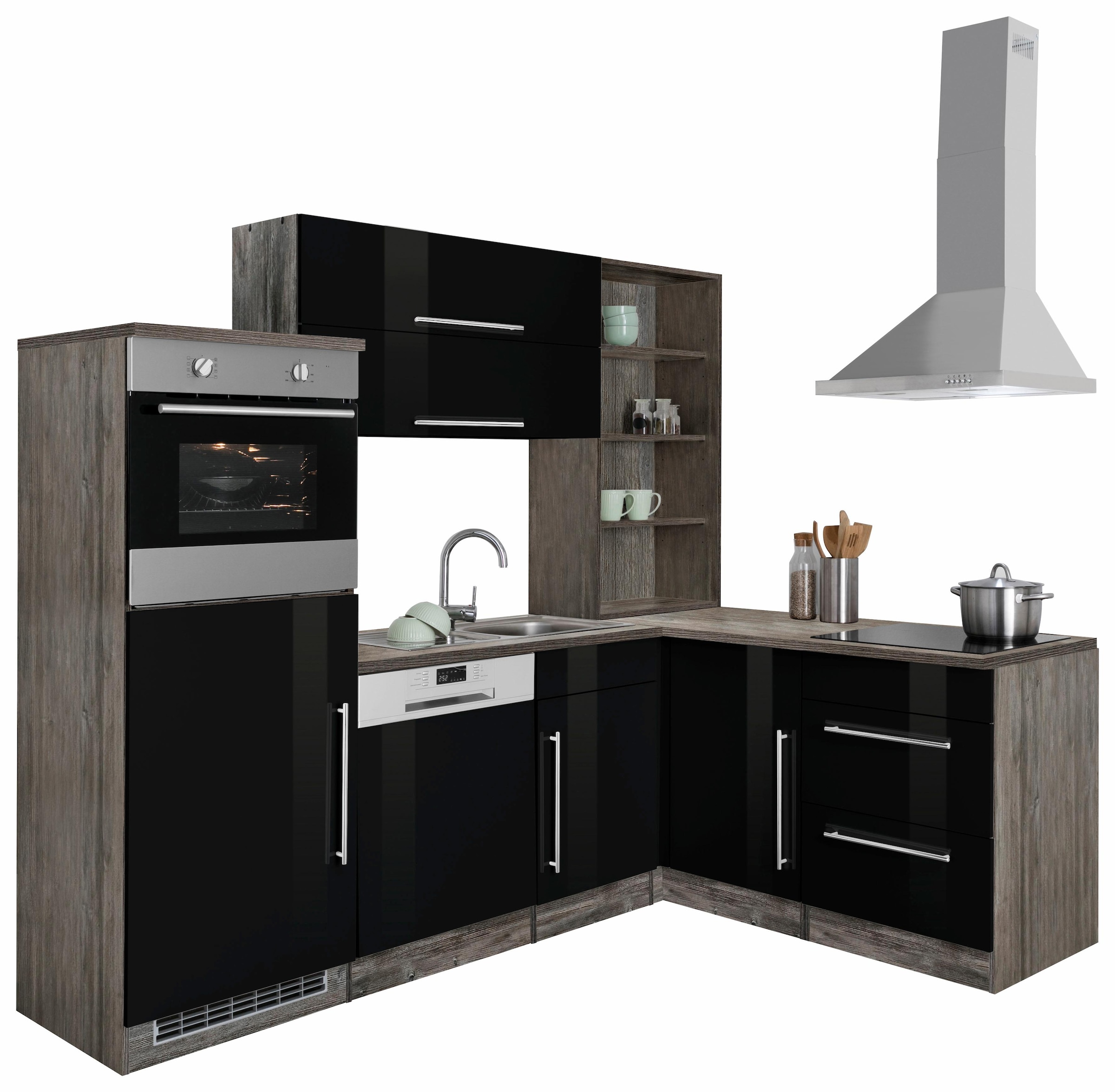 Image of KOCHSTATION Winkelküche "KS-Samos" Stellbreite 230x170 cm, wahlweise mit E-Geräten, mit Arbeitsplatte