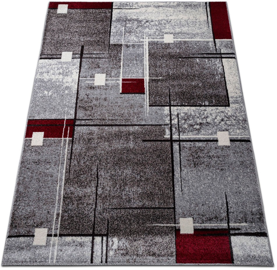OTTO home Teppich "Deblin" rechteckig 9 mm Höhe weicher Flor, Kurzflor, Karo-Design, modern, geometrisches Muster