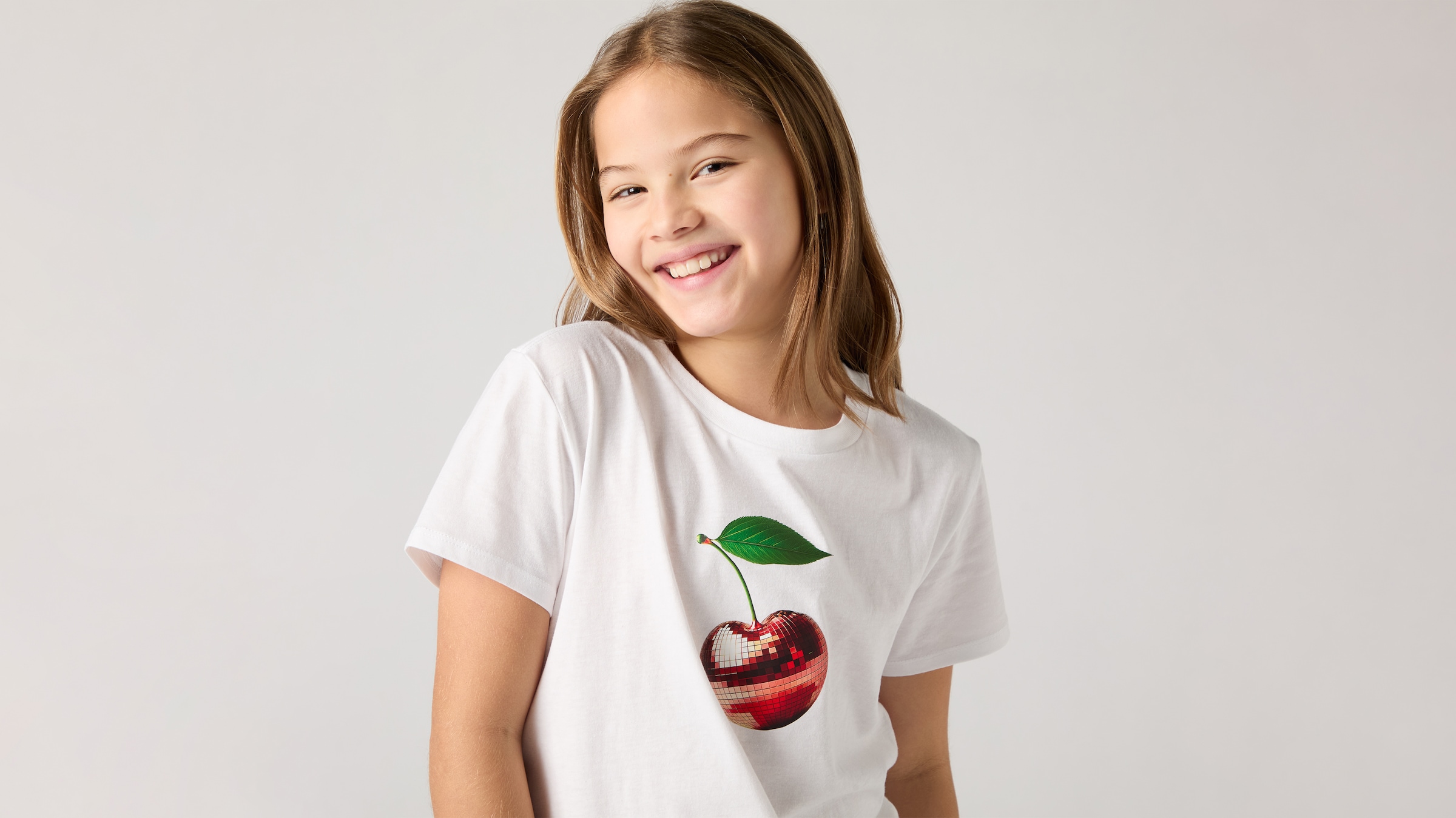 Image of Levis Kids T-Shirt "LVG DISCO CHERRY SS TEE" for Girls, mit Frontprint