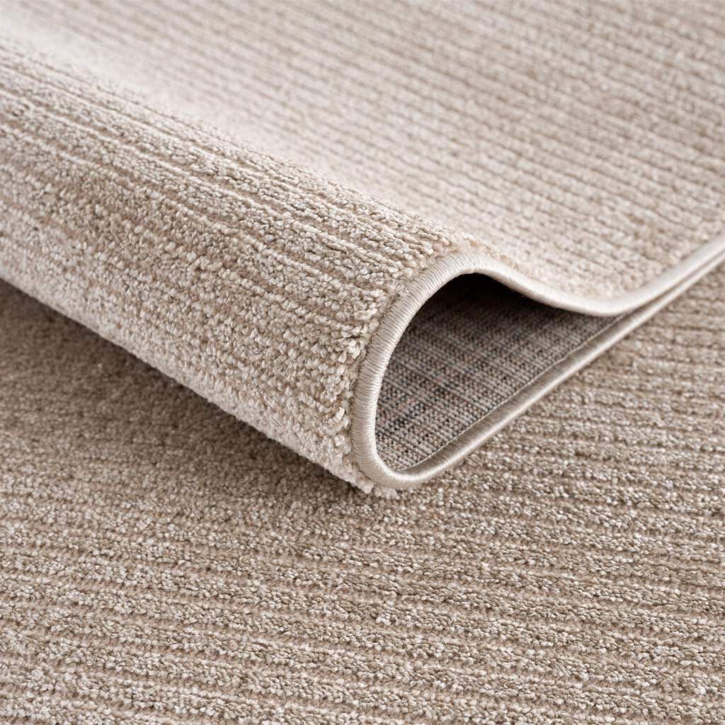 Carpet City Teppich »Friseé-Teppich FANCY900«, rund, 12 mm Höhe, Kurzflor, Einfarbig, 3D-Optik, Streifen Look