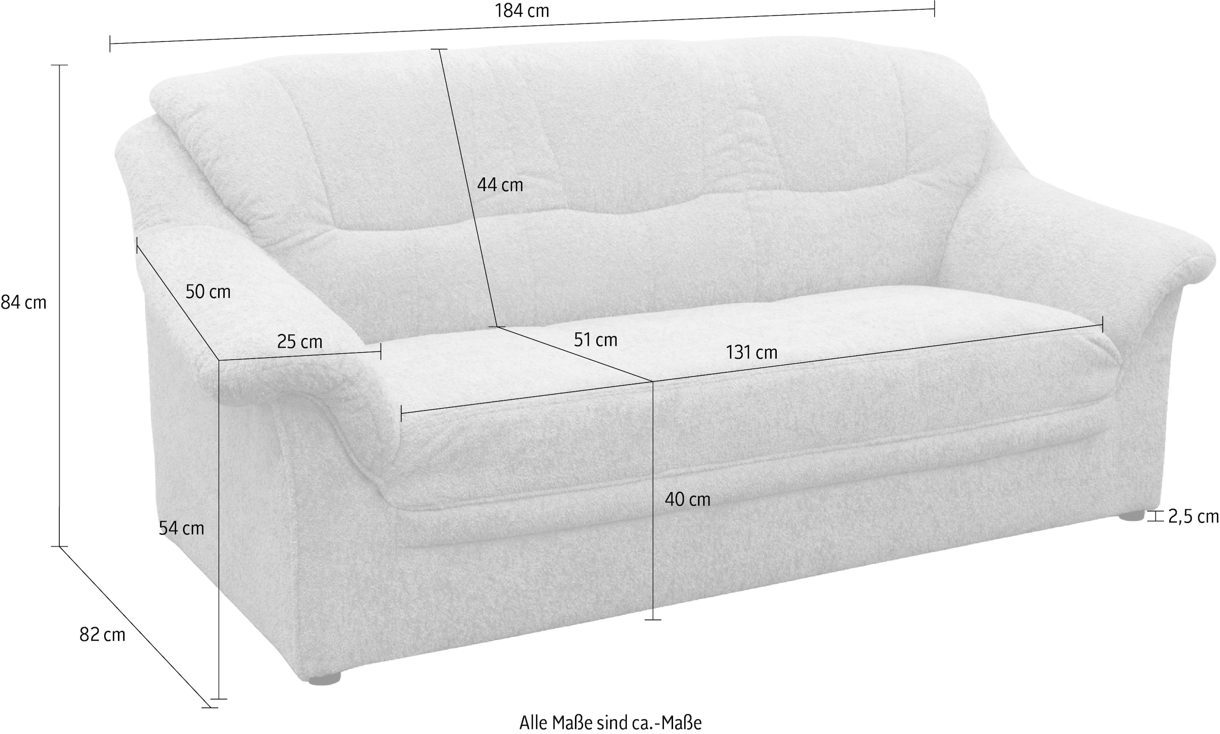 GOODproduct 3-places »Nyborg 184 cm breit, pflegeleicht, formschön, stabil« en microfibre de luxe douce et facile d'entretien
