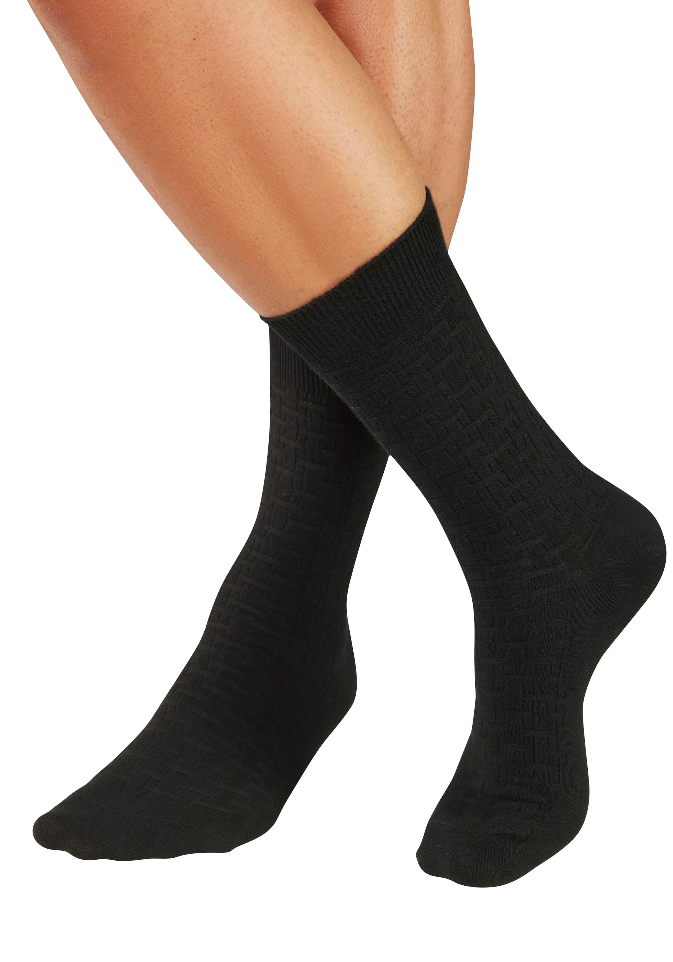 H.I.S Businesssocken »Klassische Herren, Männersocken, unifarben, ohne drückende Naht« Packung, Anzugsocken, 5 Paar tlg. mit dezent eingestrickten Designs