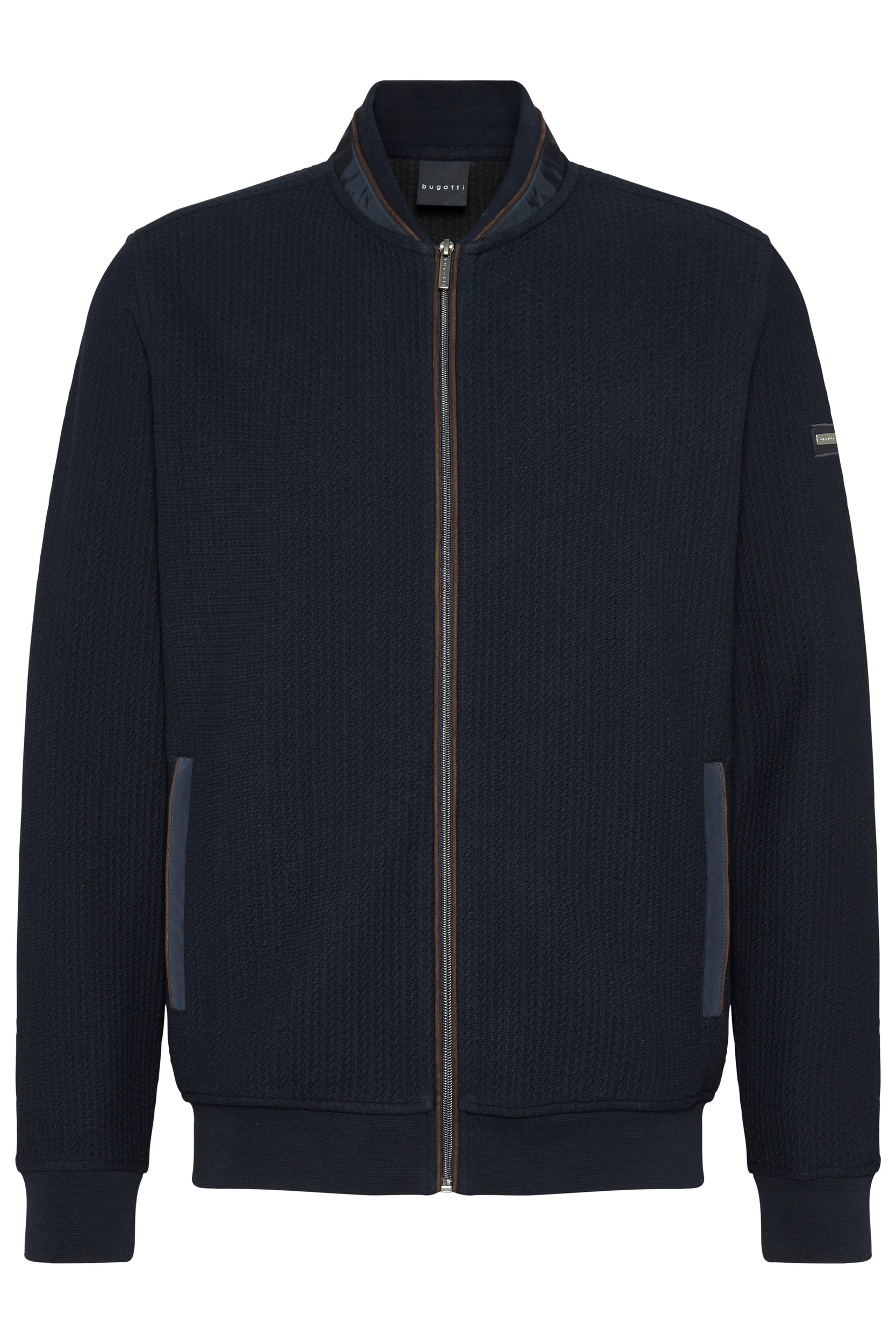bugatti Sweatjacke, mit Collegekragen