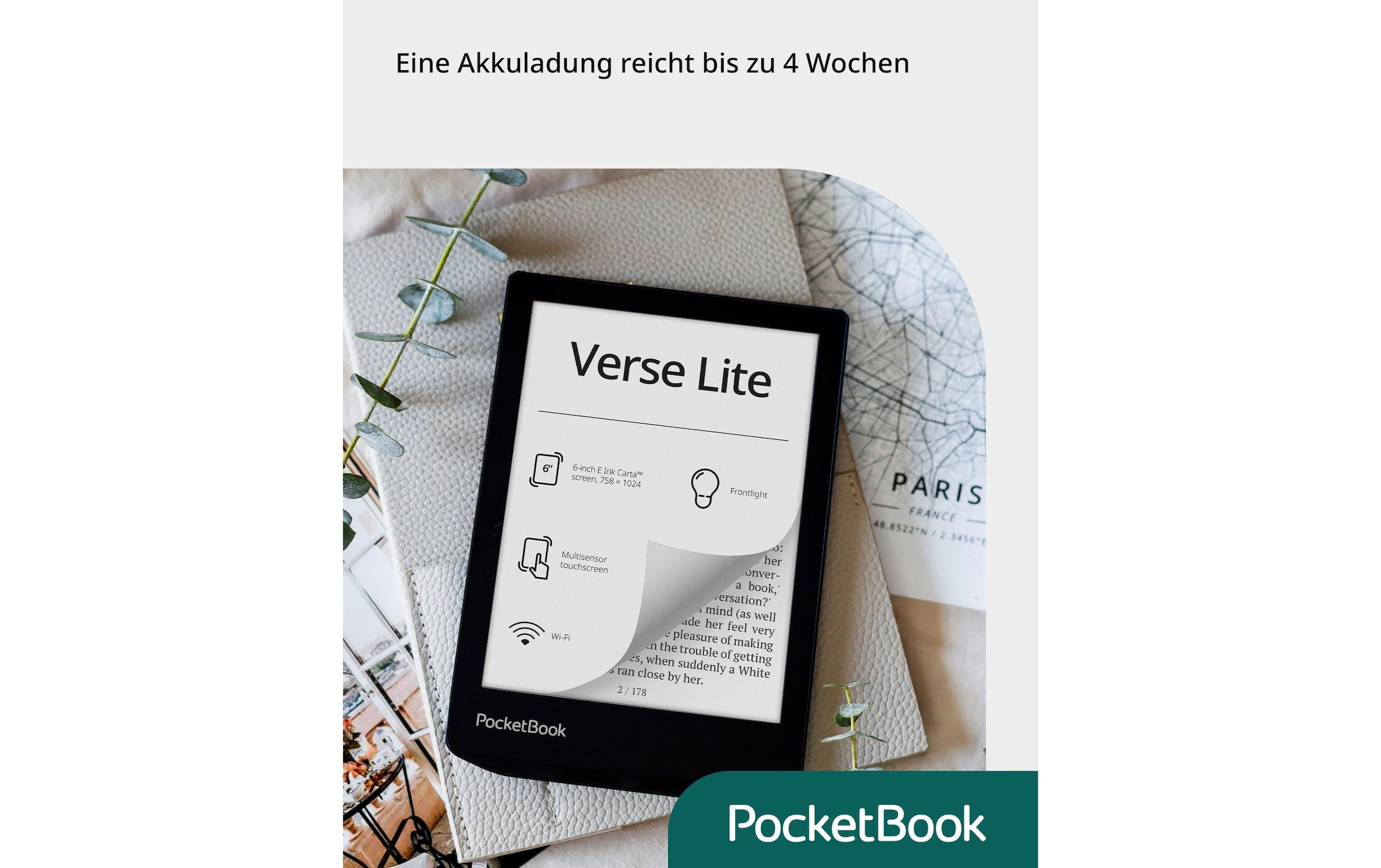 PocketBook E-Book »Verse Lite Midnight Grey«, (15,18 cm / 6 Zoll),)