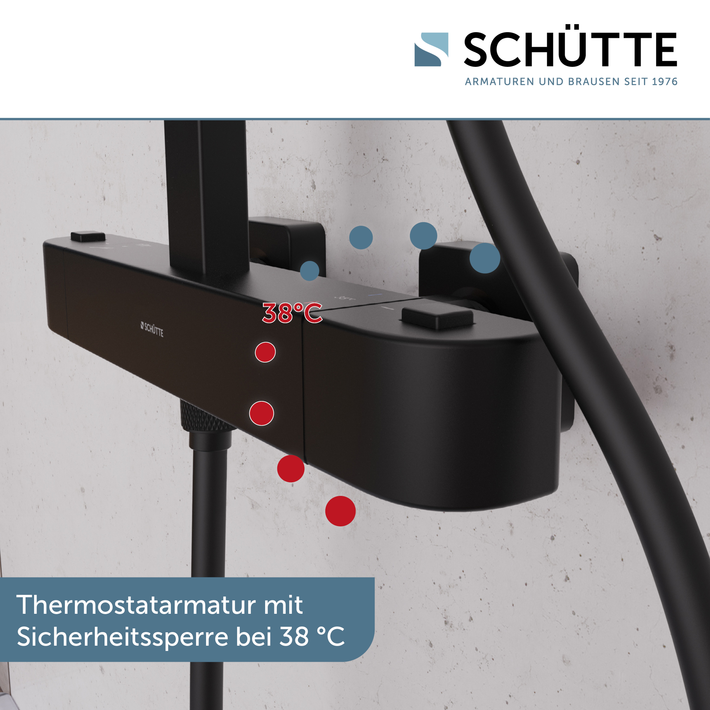 Schütte Duschsystem »GRAN CANARIA« Komplett-Set,  Regendusche 30x20 cm, Umsteller, Antikalk, 3 Strahlarten, Thermostat