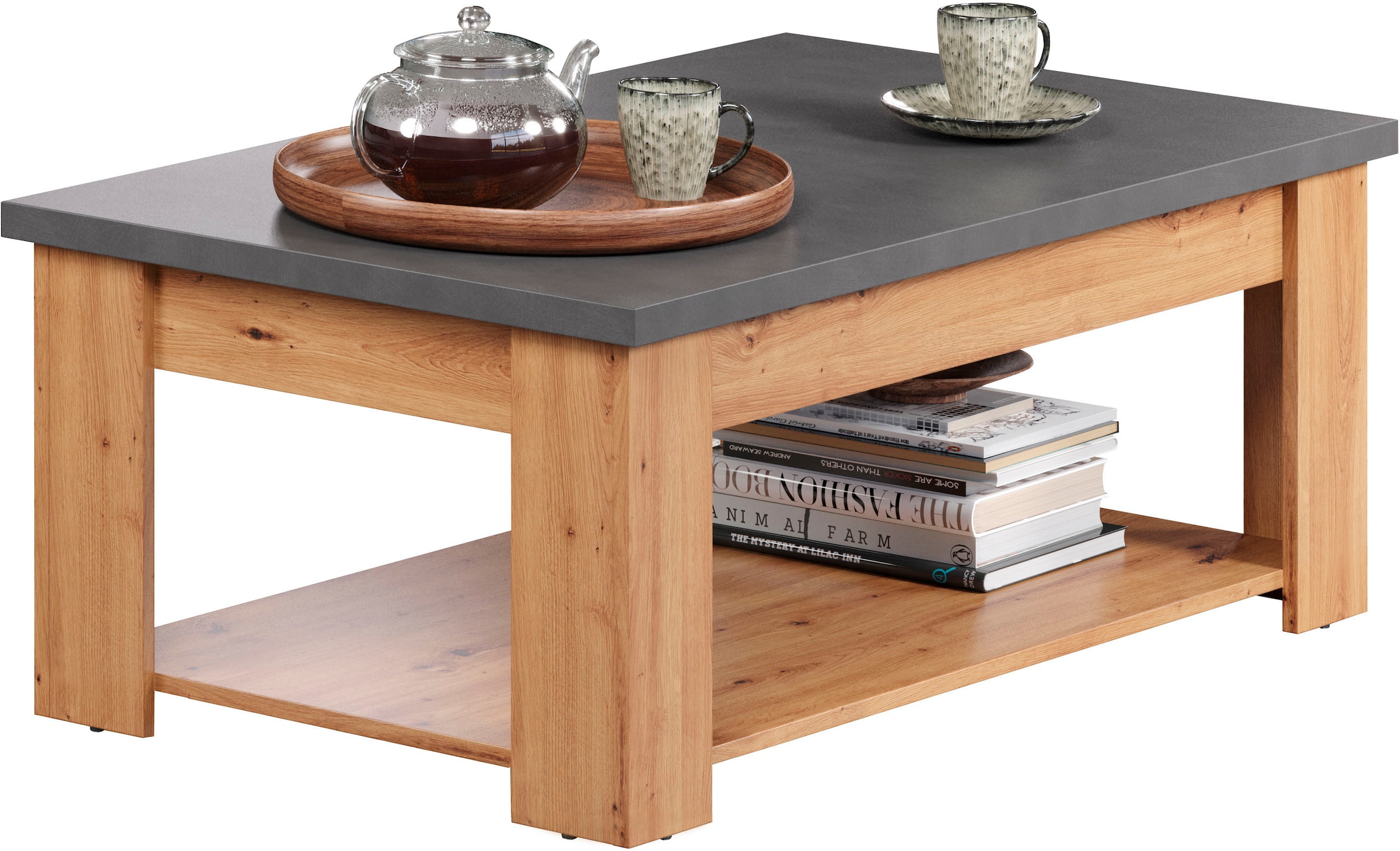 Home affaire Couchtisch »Ambres«, (1 St.), Couchtisch mit 1 offenem Fach - (B/T/H) 120/67/46 cm
