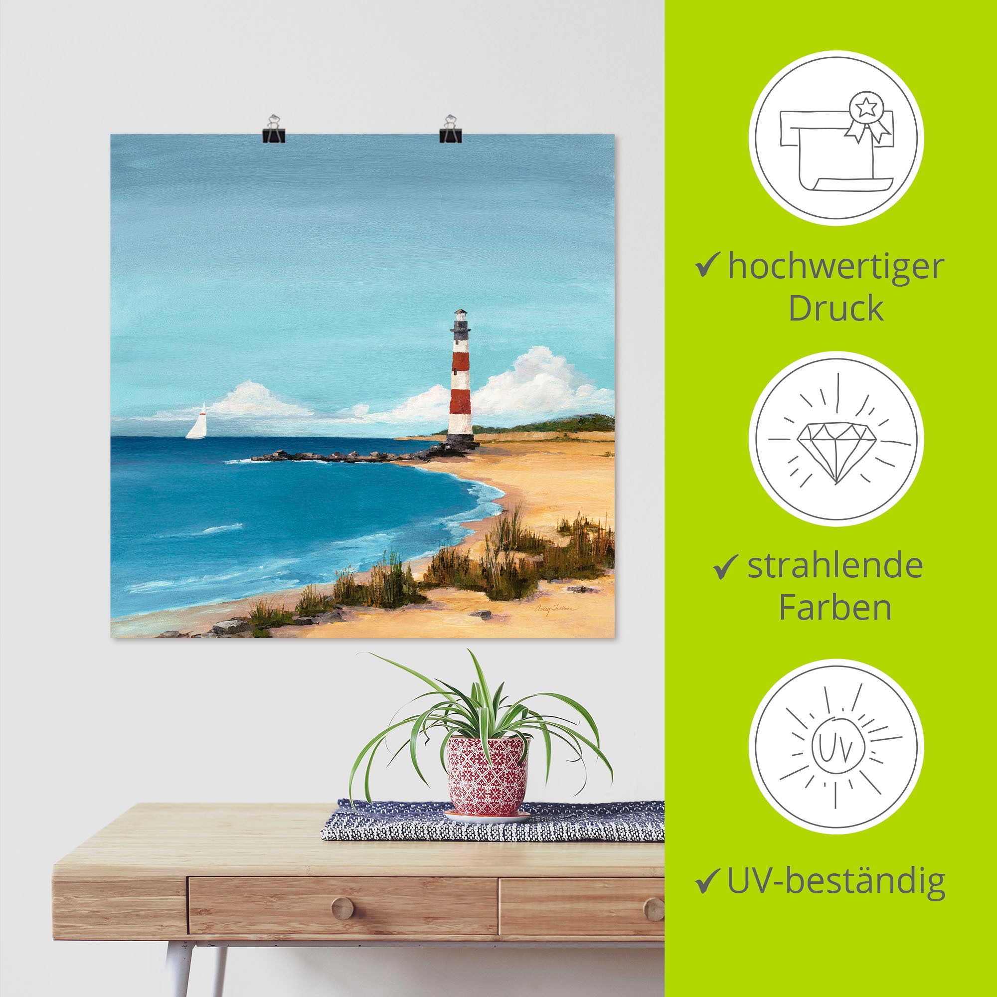 Artland Poster »Sandpunkt«, Strand, (1 St.), als Leinwandbild, Wandaufkleber oder Poster in versch. Grössen