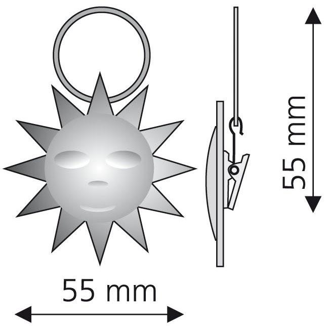 Liedeco Gardinenring »Sonne«, (Packung, 4 St., mit Dekoklammer), für Gardinenstangen Ø 16 mm