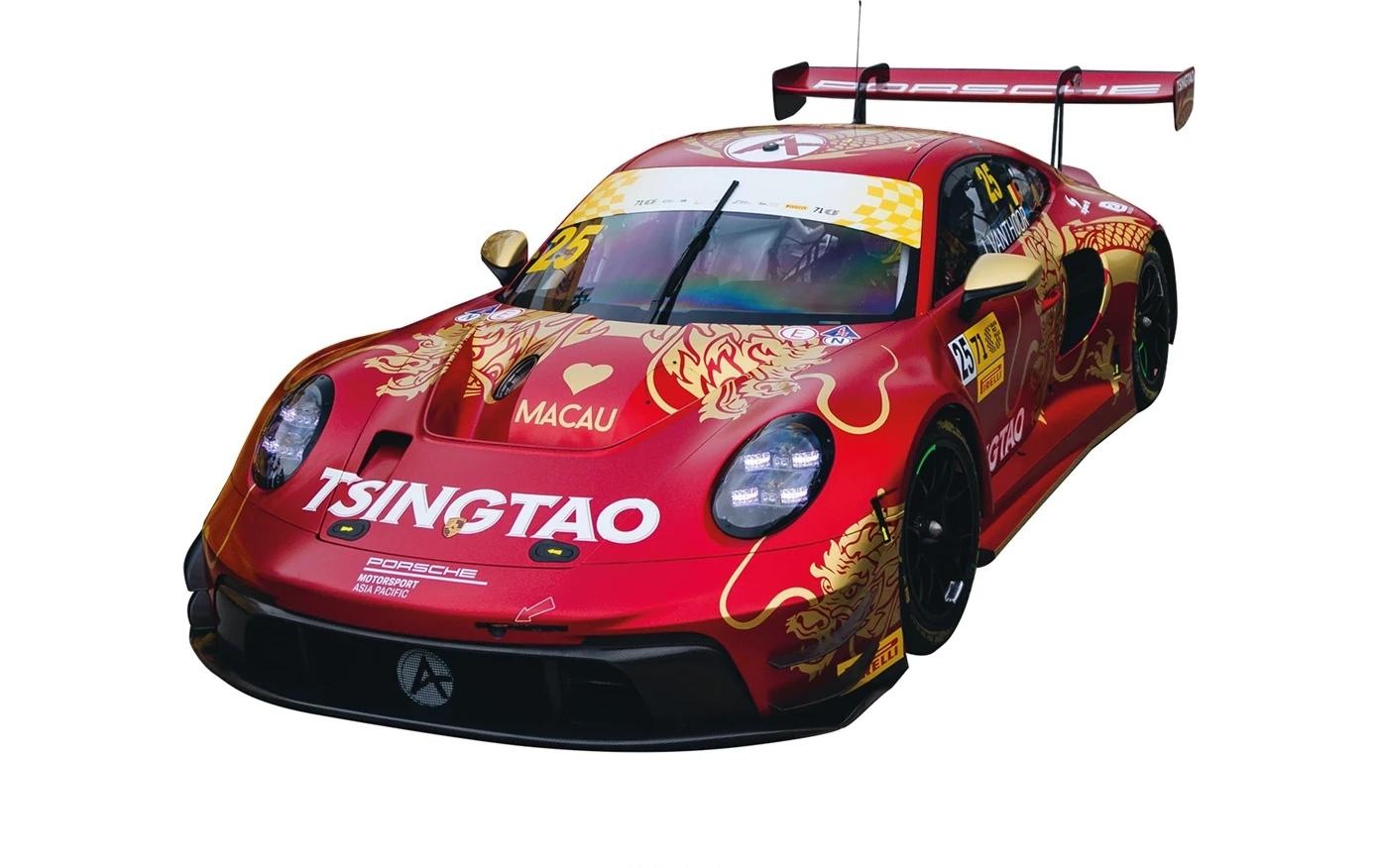 Image of Carrera Rennbahn-Auto "Carrera Hybrid Porsche 911 GT3 R Absolute Racing, No.25 Macao" mit Licht und Sound