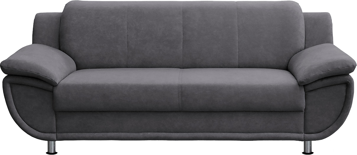 TRENDMANUFAKTUR 3-Sitzer »Rondo, Breite 207 cm, breite Armlehnen, Füsse chromfarben« wahlweise mit Federkern, pflegeleichte Bezügen, Unser Dauertiefpreis