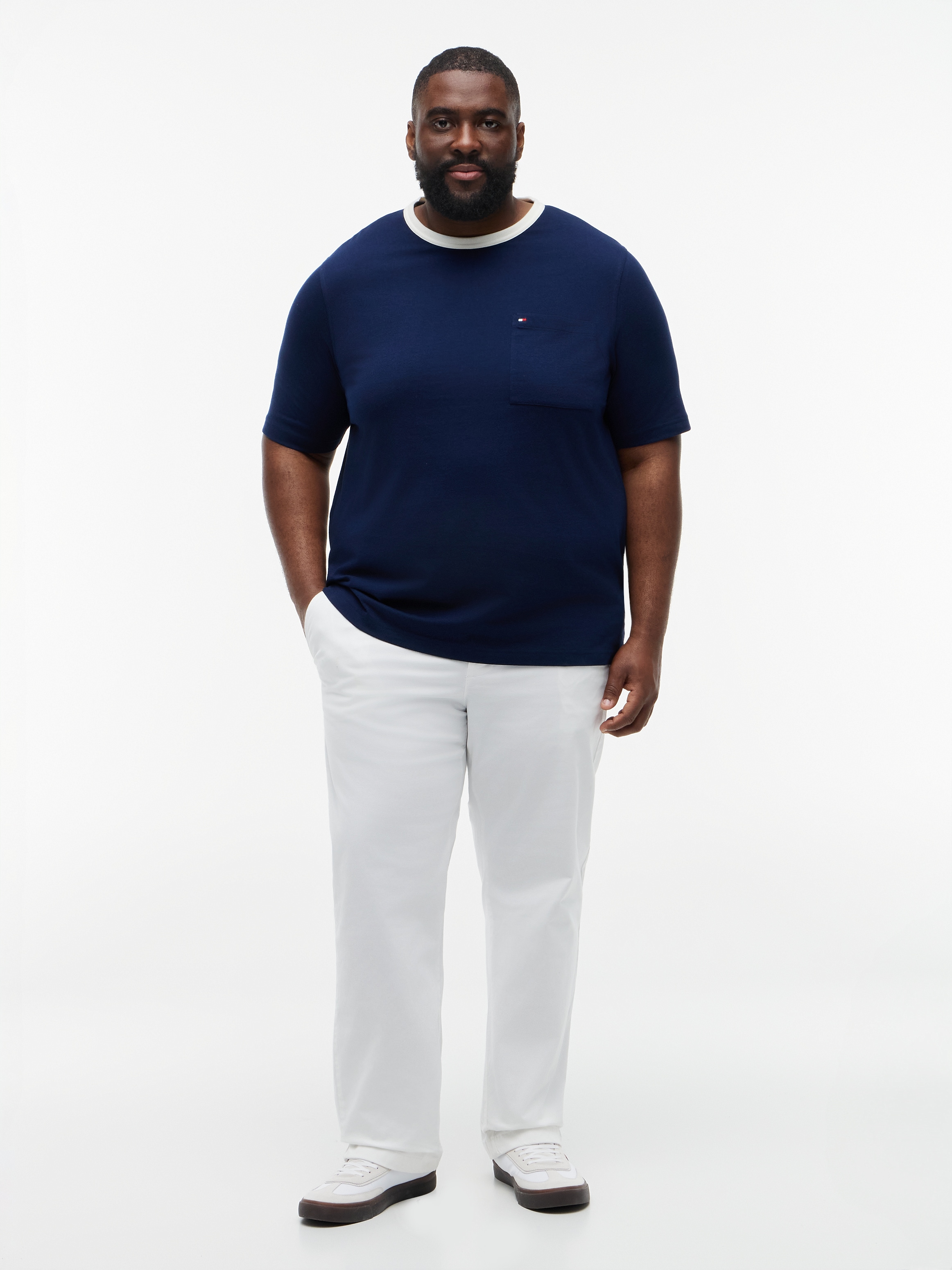 Tommy Hilfiger Big & Tall T-Shirt »BT-MESH NECKTRIM« Grosse Grössen