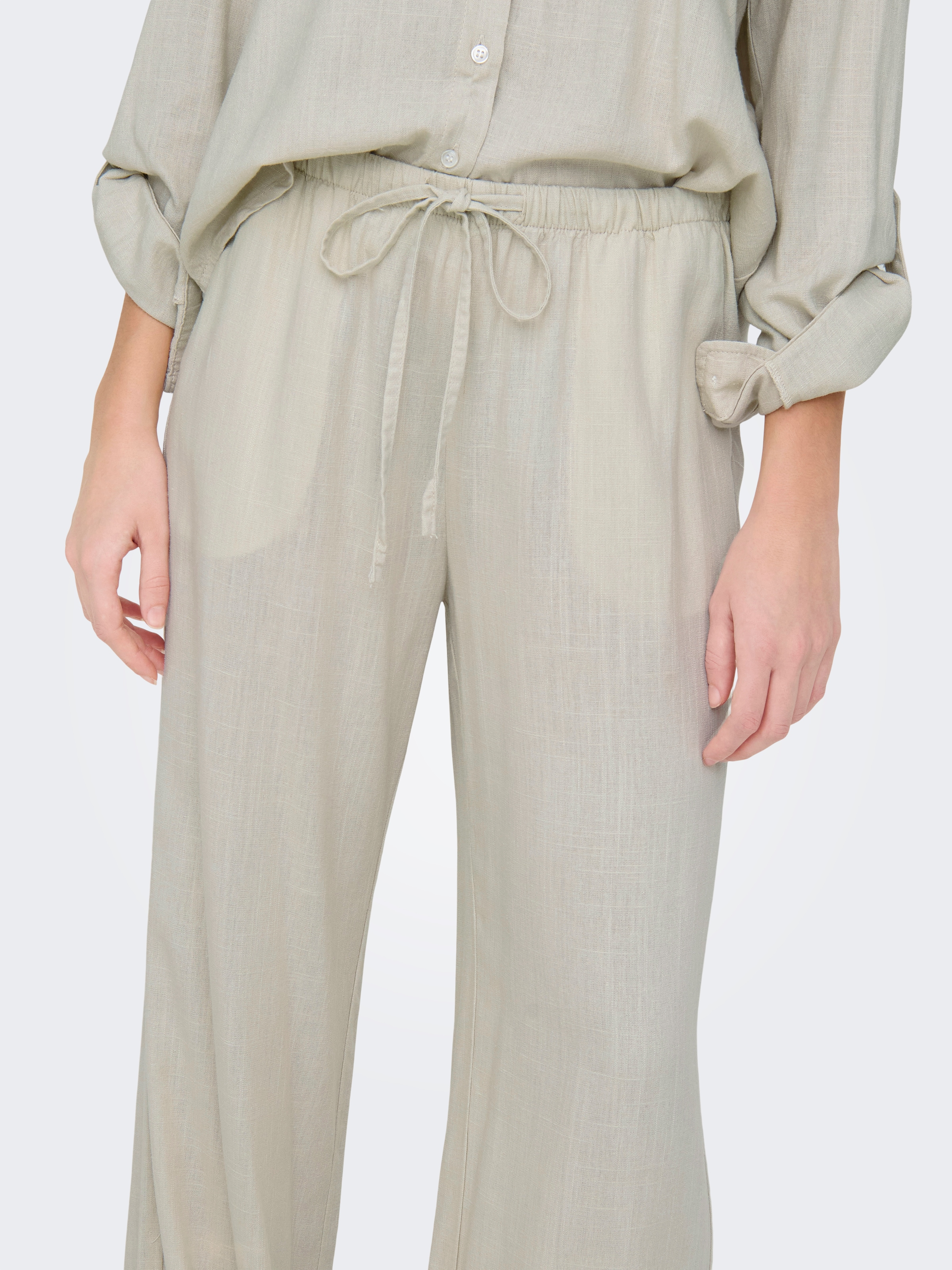 JDY Pantalon à enfiler »JDYCAYA LINEN MW PANT WVN DIA«  Pantalon d'été en lin