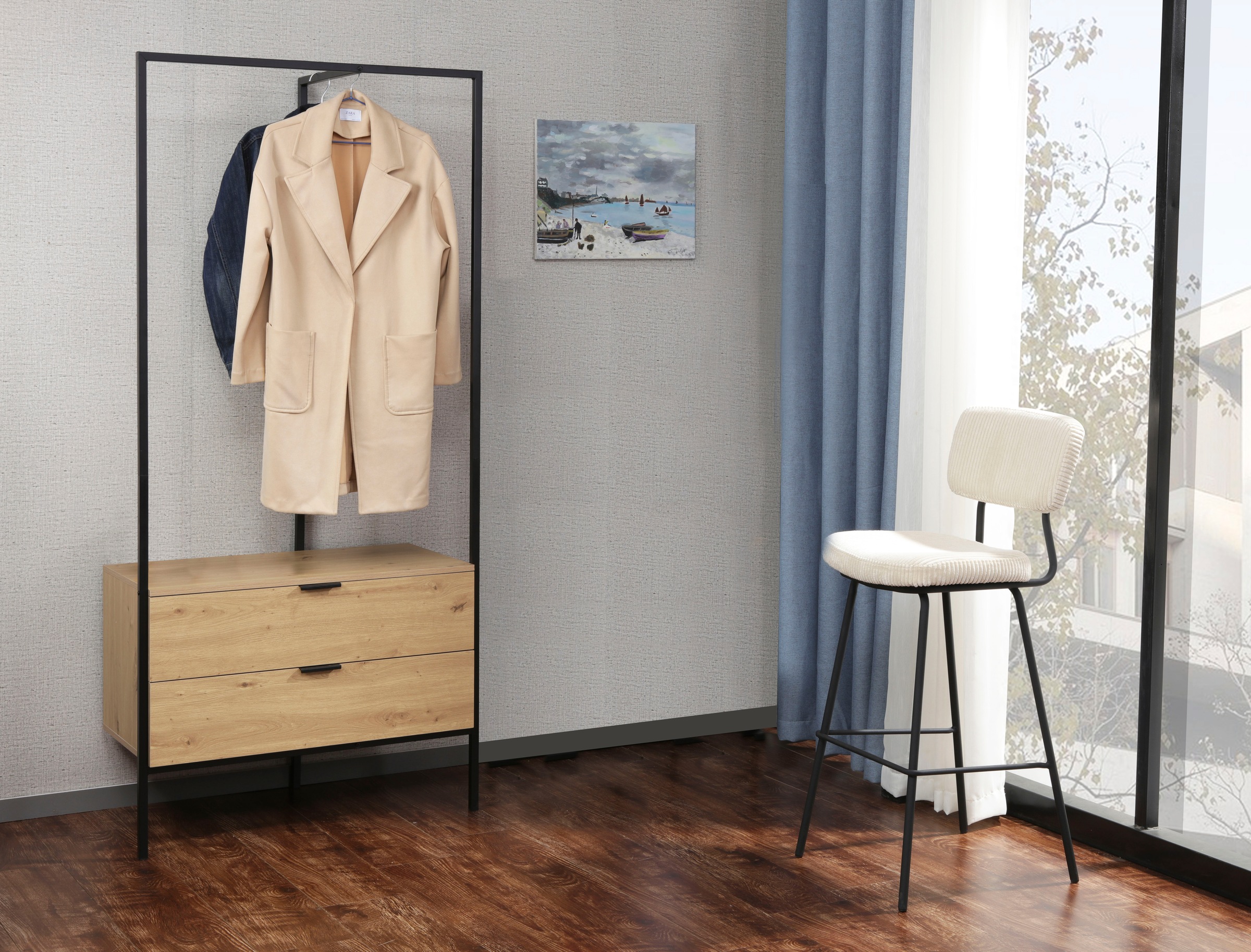 Home affaire Armoire vestiaire »Innsbruck« 1 cuis tlg. garde-robe avec tringle à vêtements & 2 tiroirs - (L/P/H) 85/47/190 cm