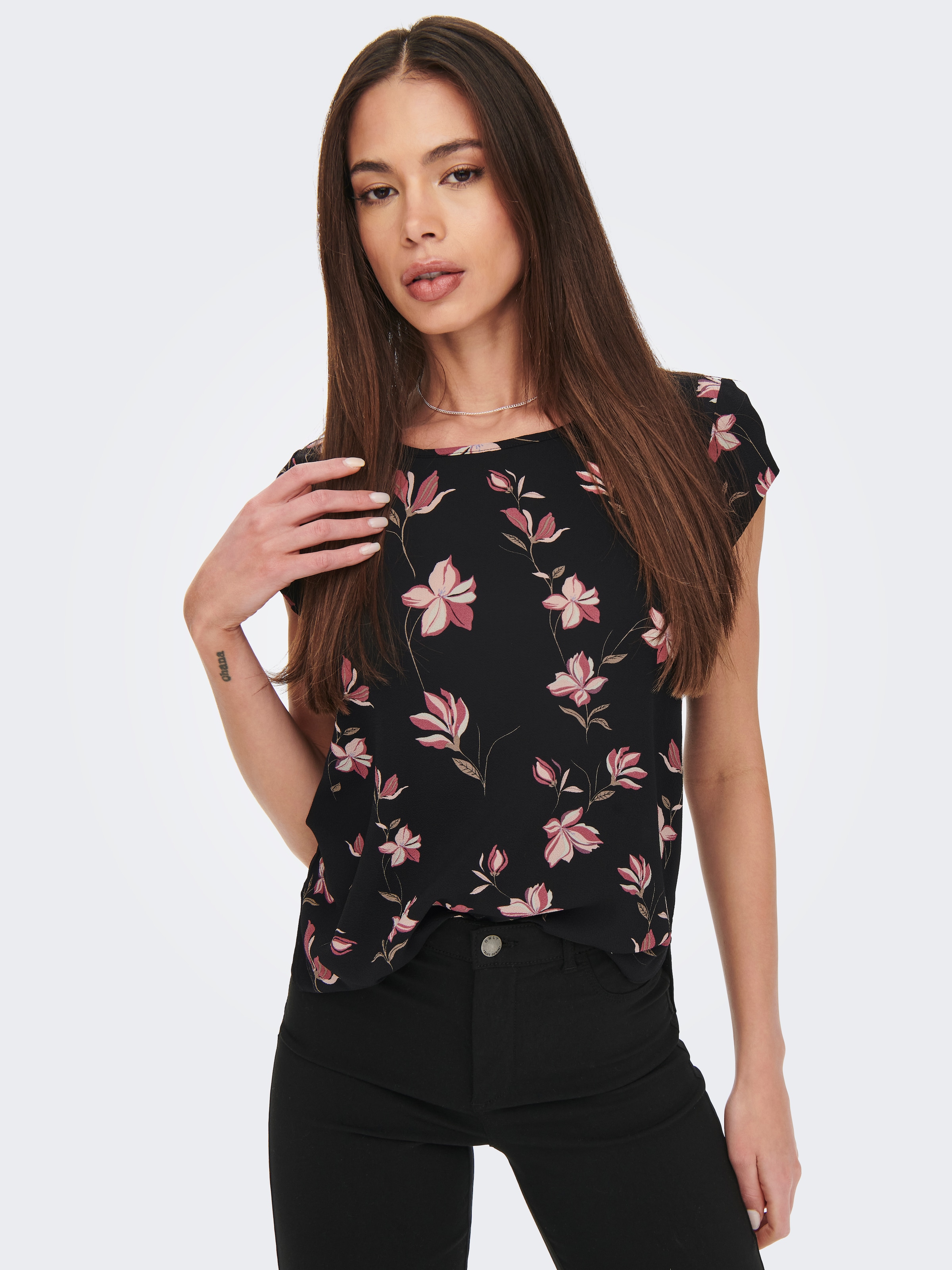 ONLY Shirtbluse »ONLVIC S/S AOP TOP NOOS PTM« mit Allover Druck