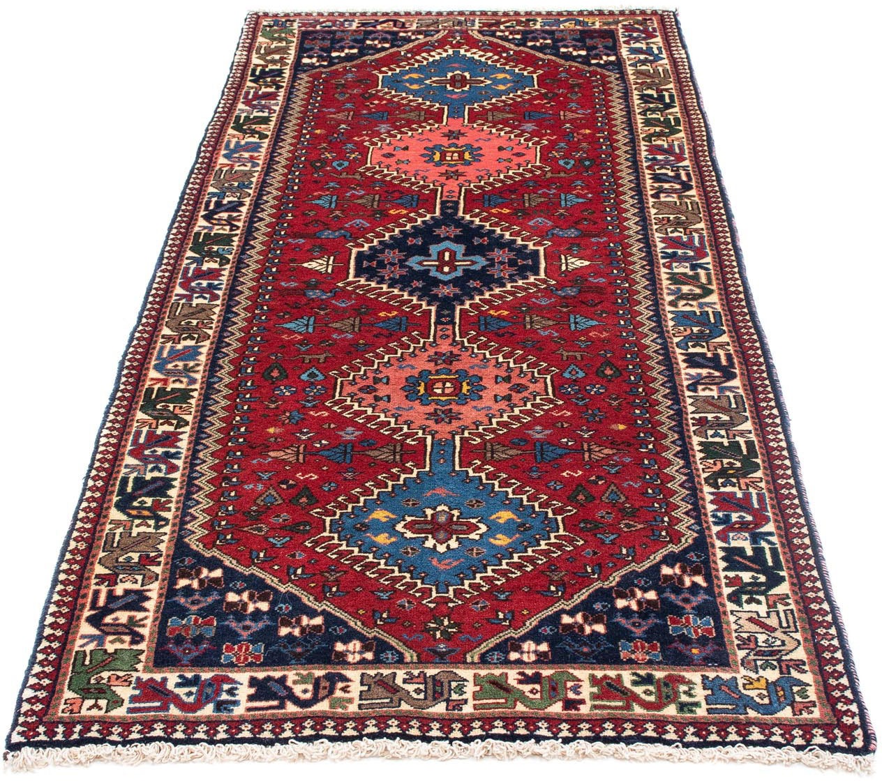 Image of morgenland Hochflor-Läufer »Yalameh Felder Beige 192 x 82 cm«, rechteckig, 1 mm Höhe, Handgeknüpft bei Ackermann Versand Schweiz