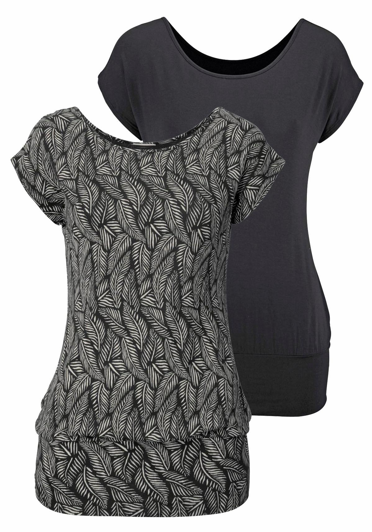 Image of LASCANA Longshirt, (2er-Pack), mit breitem Bund bei Ackermann Versand Schweiz