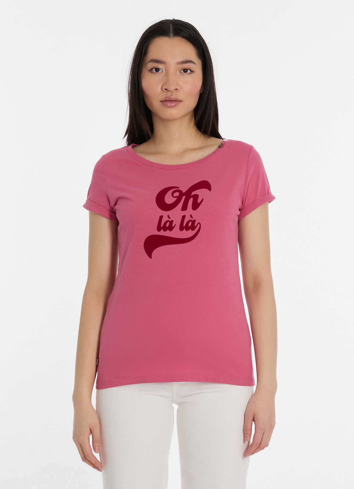 Image of Ragwear Kurzarmshirt "FLLORAH PP GOTS" aus Baumwolle und Jersey, Regular Fit, bedruckte Optik