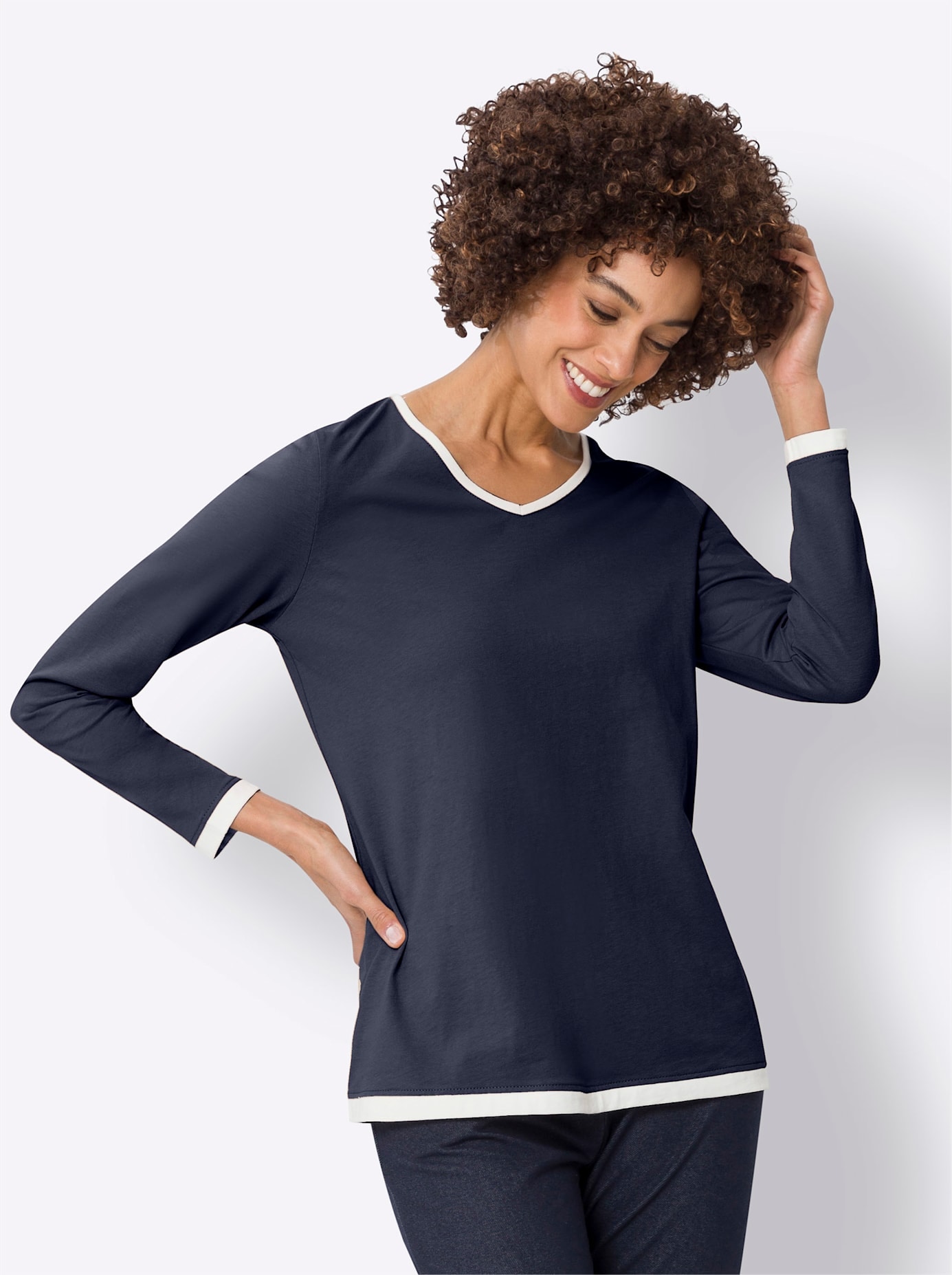 Classic Basics Langarmshirt »V-Shirt«, (1 tlg.)