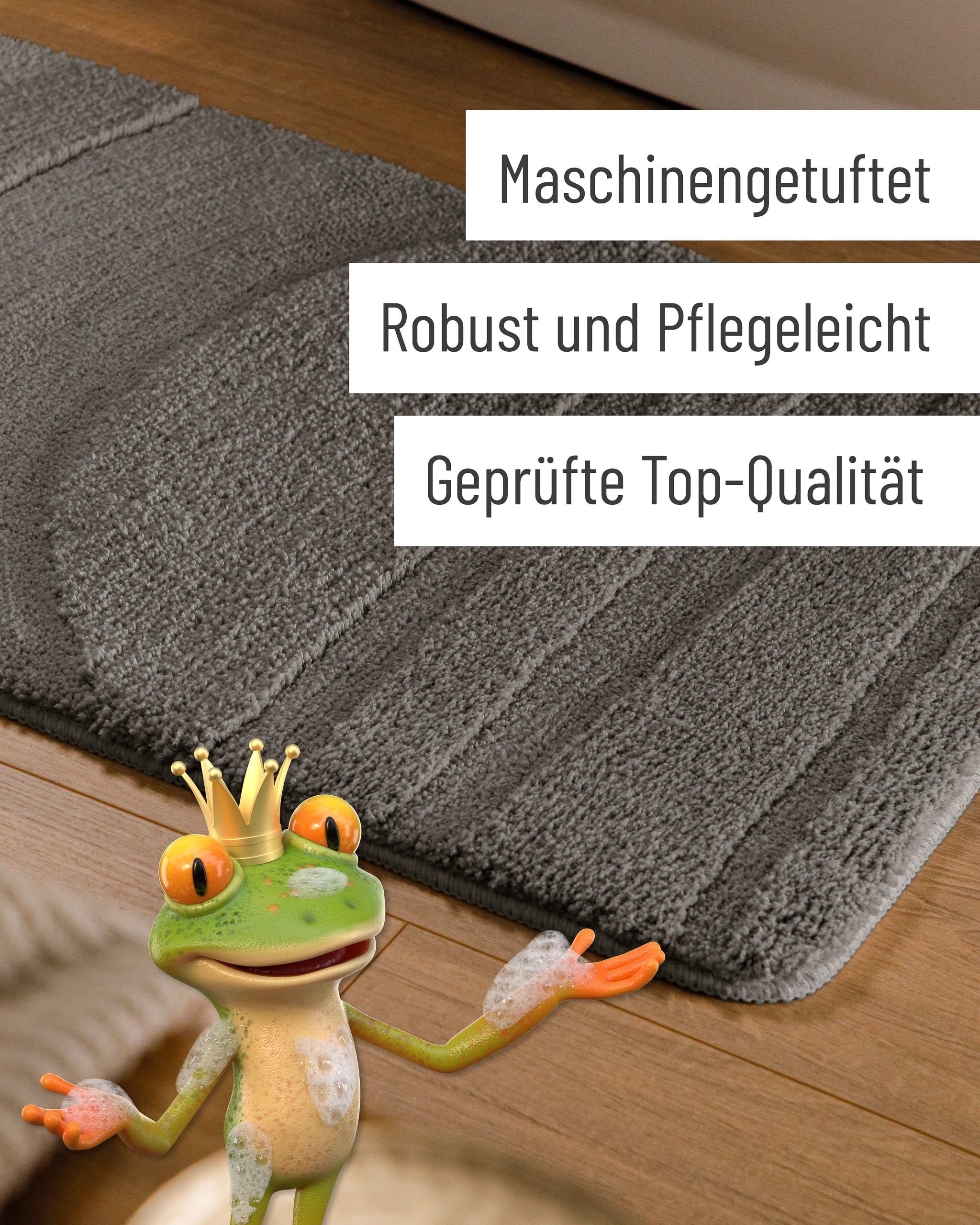 Wecon home Tapis de bain »Marc« Höhe 25 mm Badteppich, Hoch-Tief-Linien, weich, rutschhemmend, waschbar, getuftet