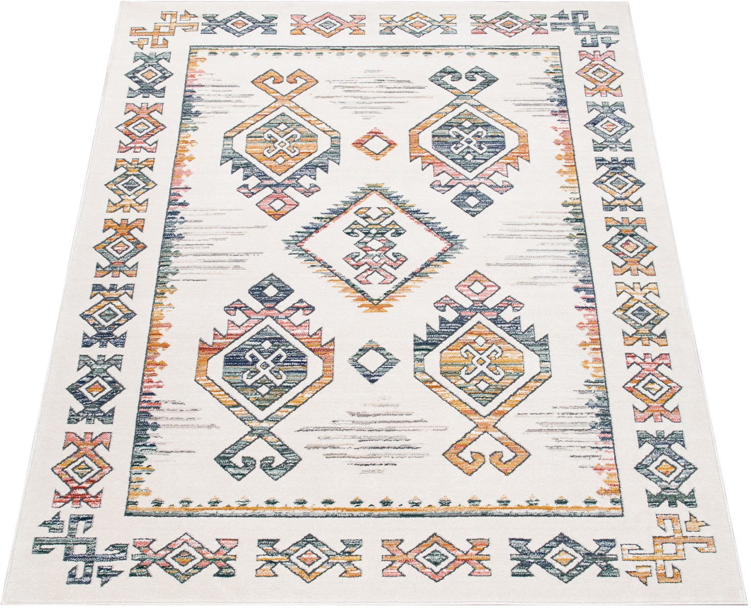 Image of Paco Home Teppich »Harnuba 766«, rechteckig, 9 mm Höhe, Kurzflor, Motiv Rauten, ideal im Wohnzimmer & Schlafzimmer bei Ackermann Versand Schweiz