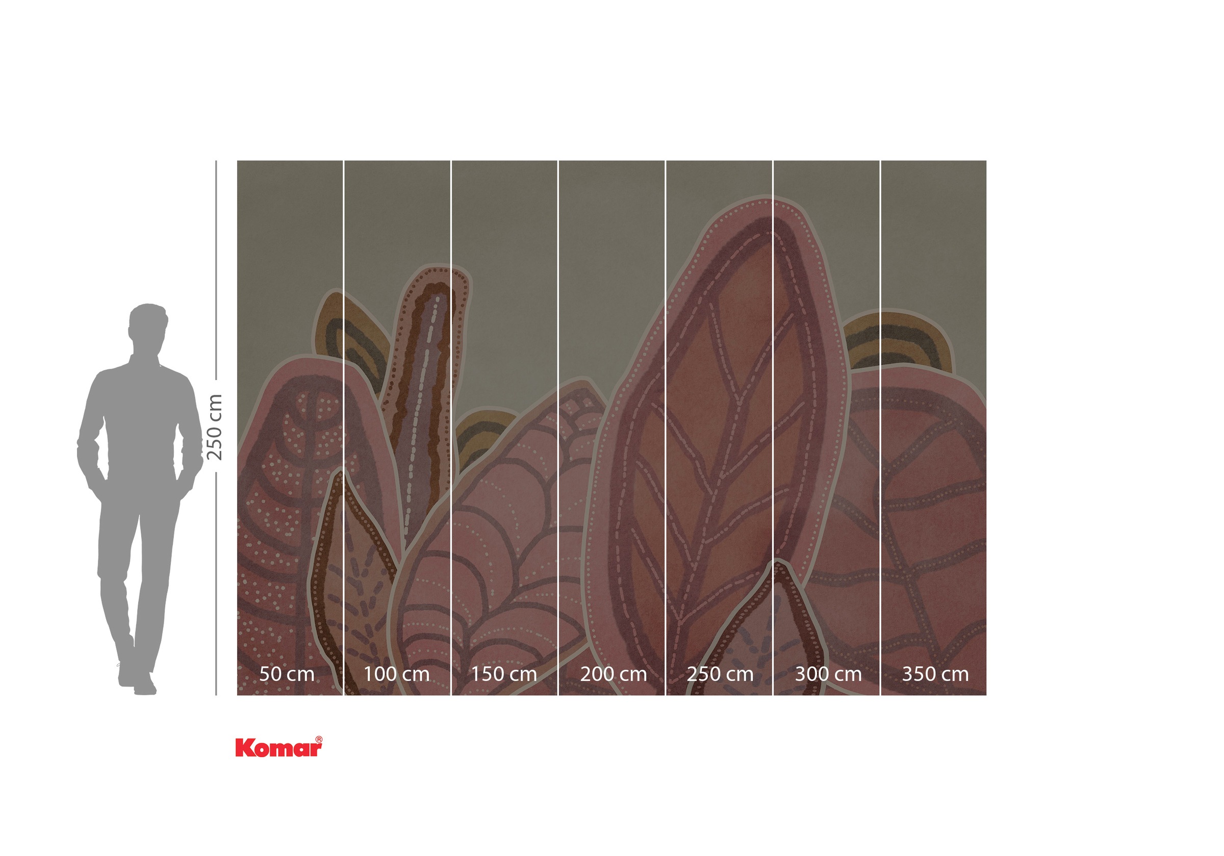 Komar Fototapete »Komar Vlies Fototapete - Papunya Leafs - Grösse 350 x 250 cm«, bedruckt