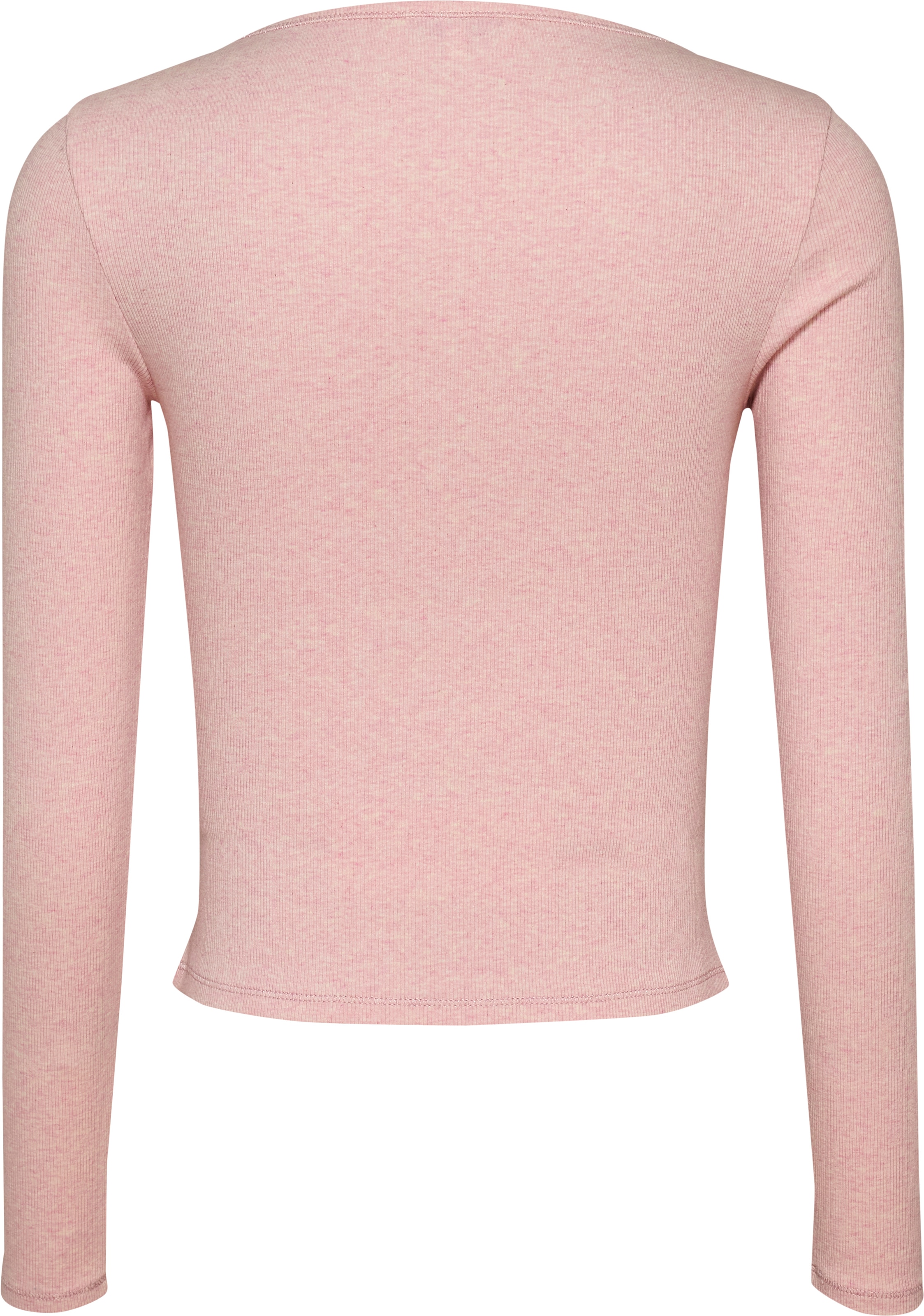 Tommy Jeans Langarmshirt »TJW MELANGE HENLEY LS EXT«, in melierter Optik, mit Logostickerei
