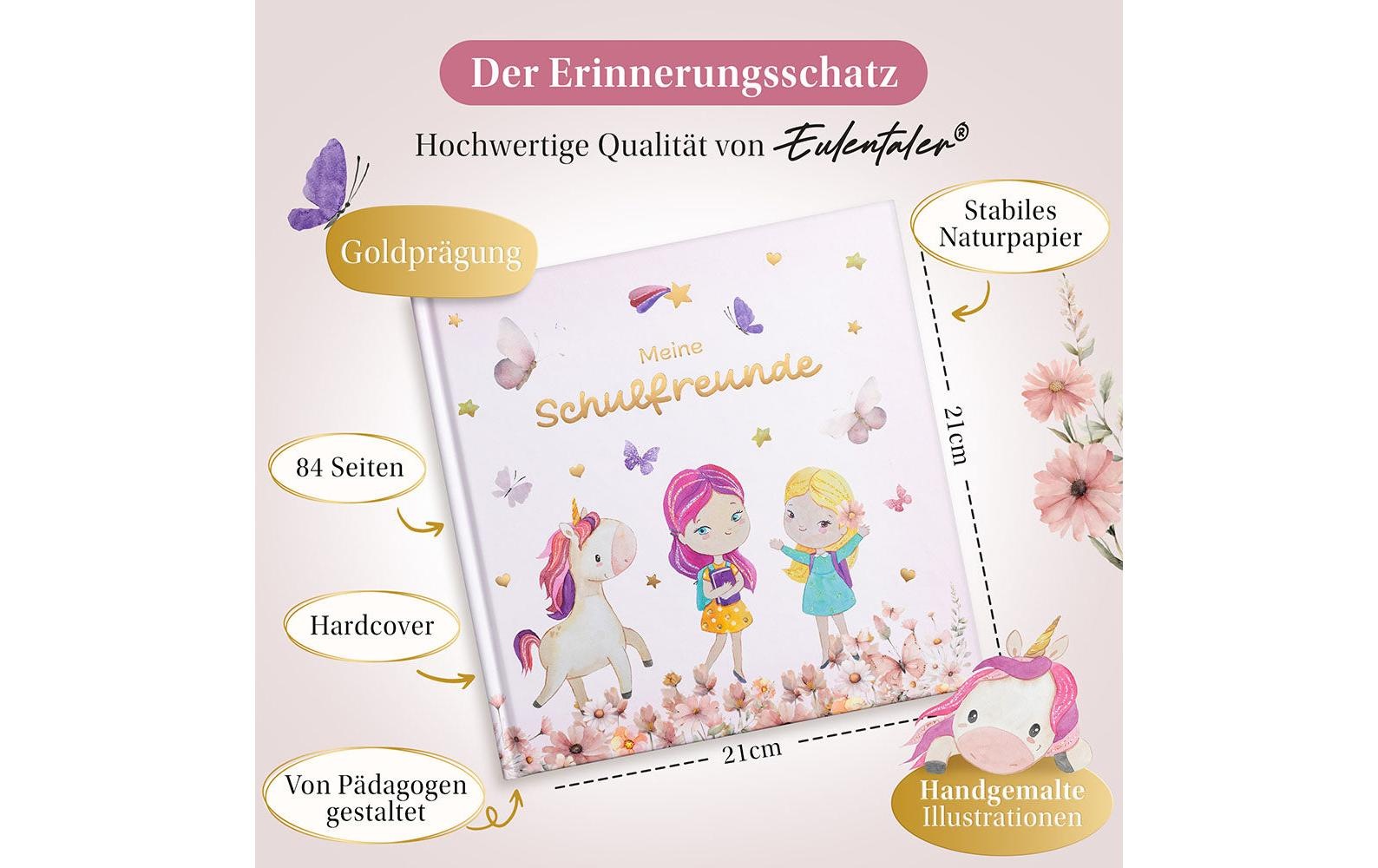   Tagebuch »Eulentaler Einhorn, 21 x 21 cm« Erinnerungsbuch für die Schulzeit