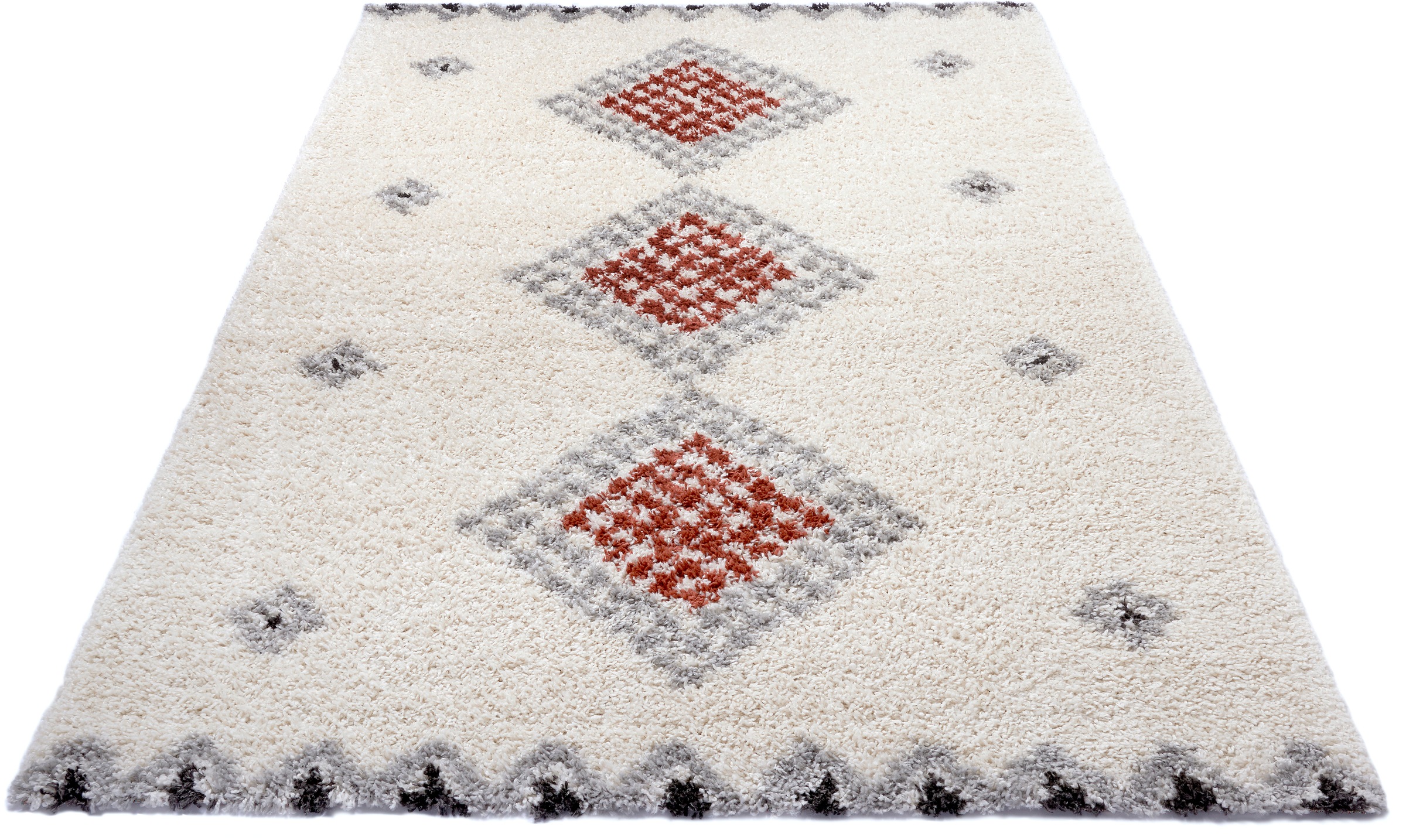 Image of MINT RUGS Hochflor-Teppich »Cassia«, rechteckig, 33 mm Höhe, Ethno Look, Boho Design,besonders weich durch Microfaser,Wohnzimmer,Schlafzimmer,Robust,Pflegeleicht bei Ackermann Versand Schweiz