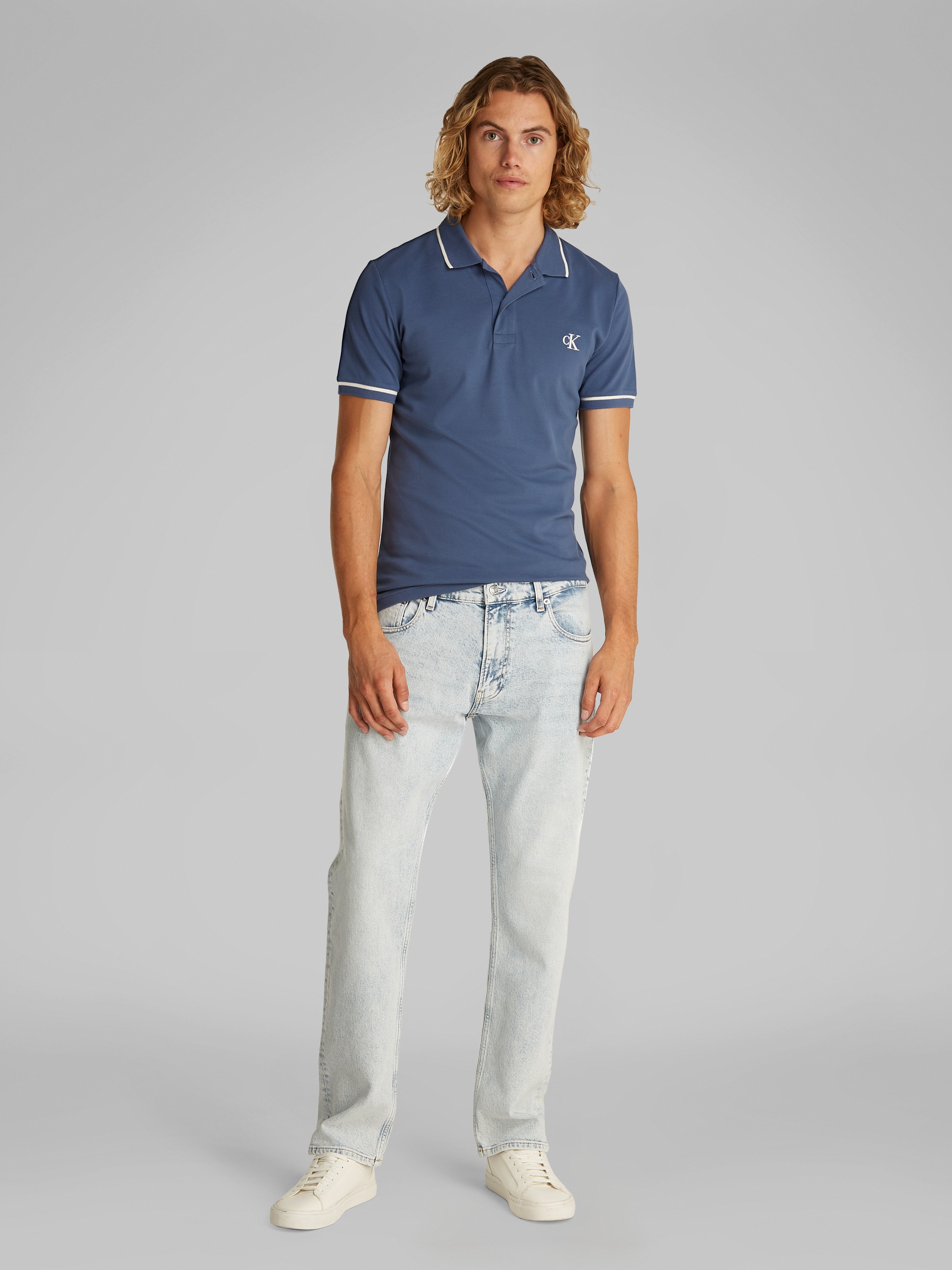 Calvin Klein Jeans Poloshirt »TIPPING SLIM POLO«, mit Streifendetail am Kragen