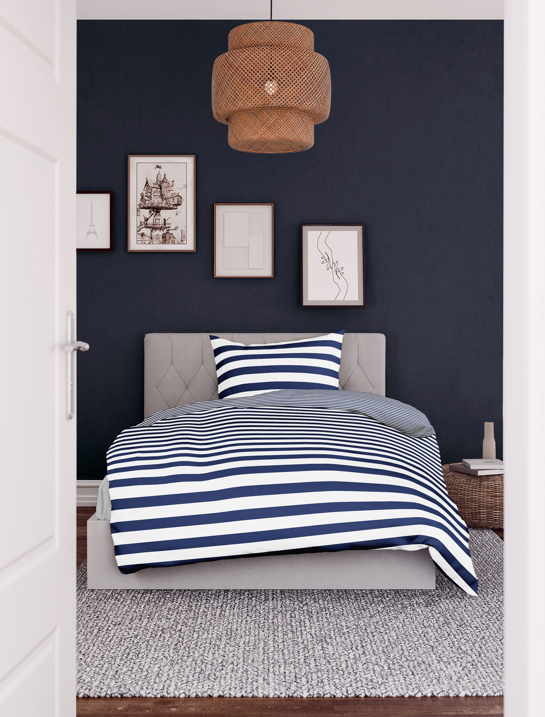 BIERBAUM Bettwäsche »Modern Stripes«, Mako-Satin, 100 % Baumwolle, gestreift, pflegeleicht