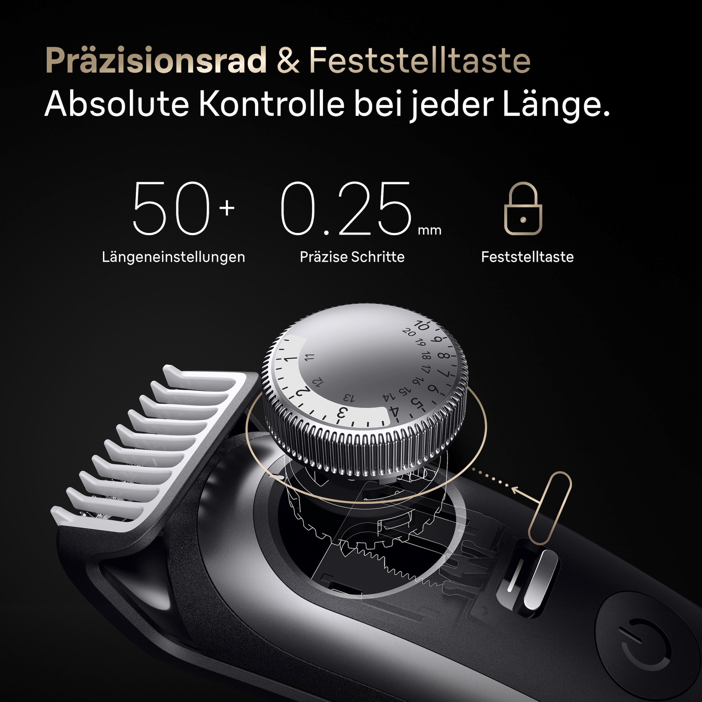 Braun Tondeuse à cheveux »Barttrimmer BT9520« Lame ProBlade tranchante à vie, autonomie batterie 180 min, 52 longueurs
