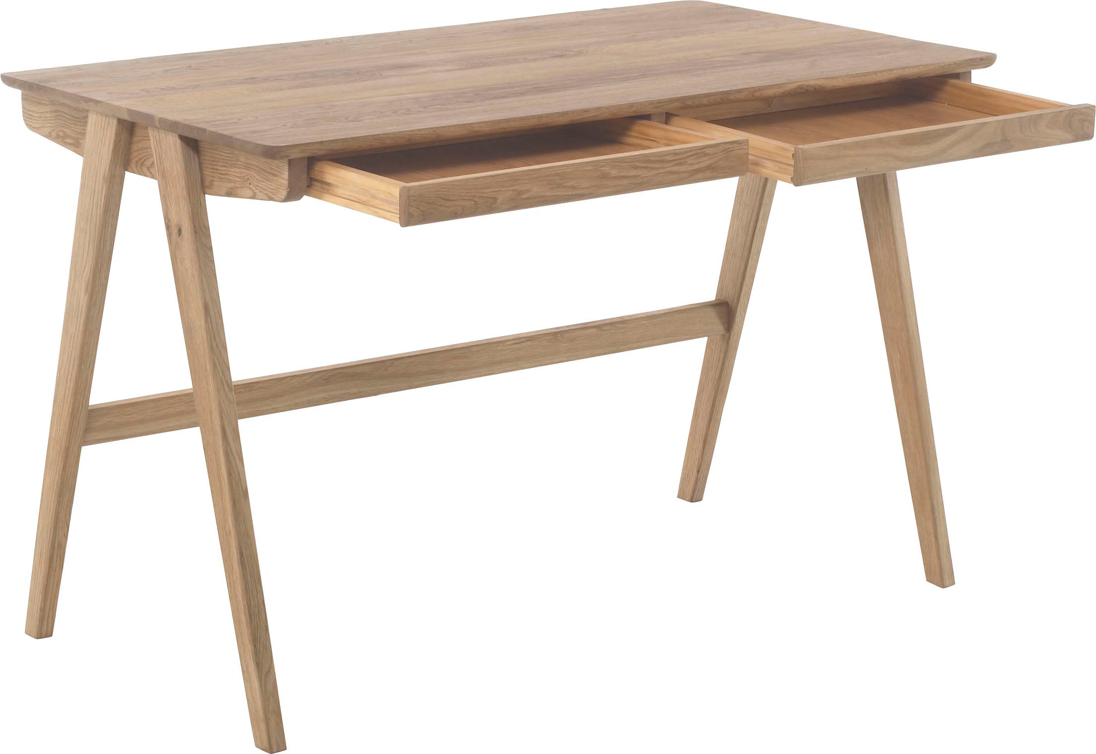 MCA furniture Schreibtisch »Delia«, Asteiche Massivholz geölt mit Schubladen, Breite 120 cm