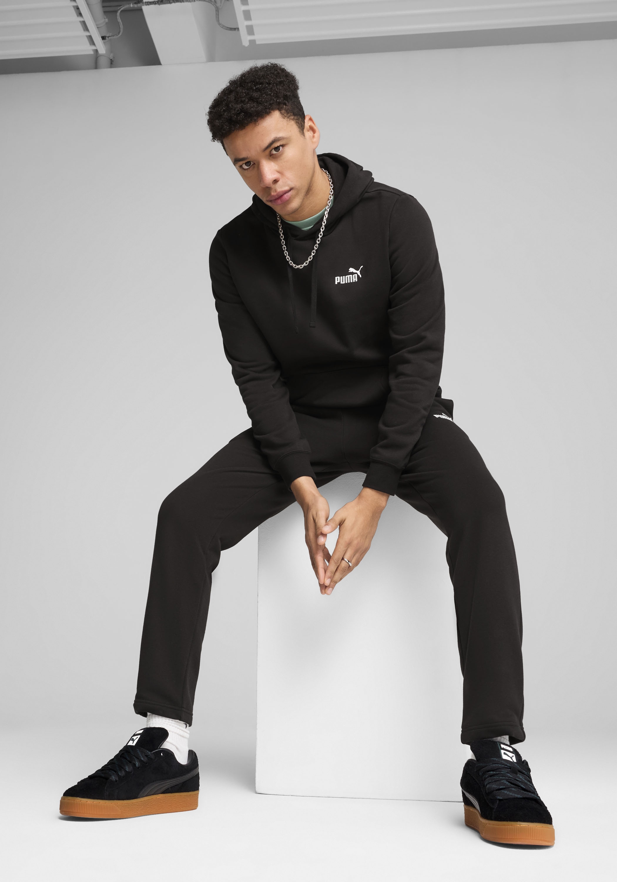 PUMA Sweat à capuche »ESS SMALL NO 1 LOGO HOODIE FL«, avec capuche réglable, avec poignets et ourlet côtelés
