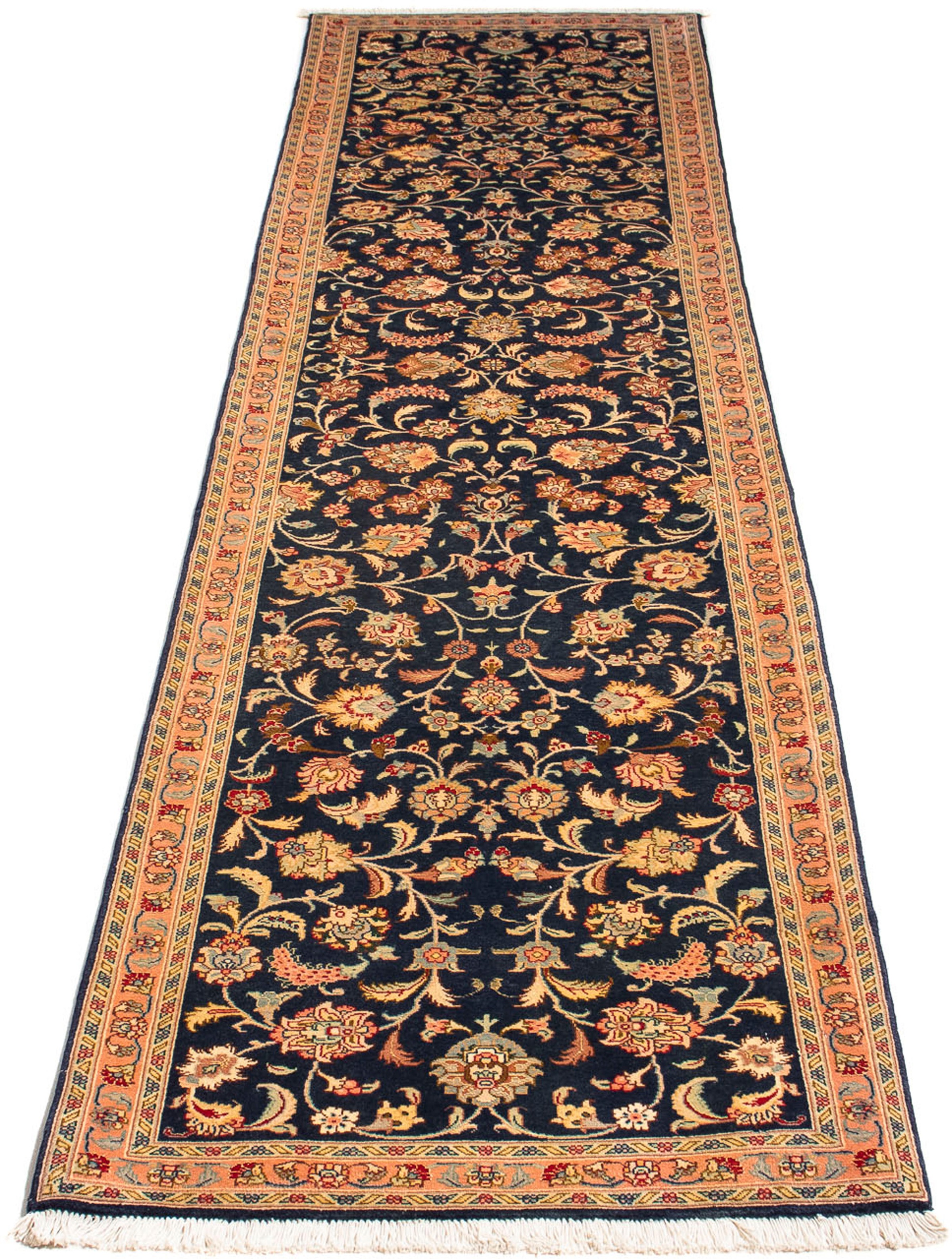 Image of morgenland Orientteppich »Perser - Täbriz - Royal - 296 x 66 cm - dunkelblau«, rechteckig, 7 mm Höhe, Wohnzimmer, Handgeknüpft, Einzelstück mit Zertifikat bei Ackermann Versand Schweiz