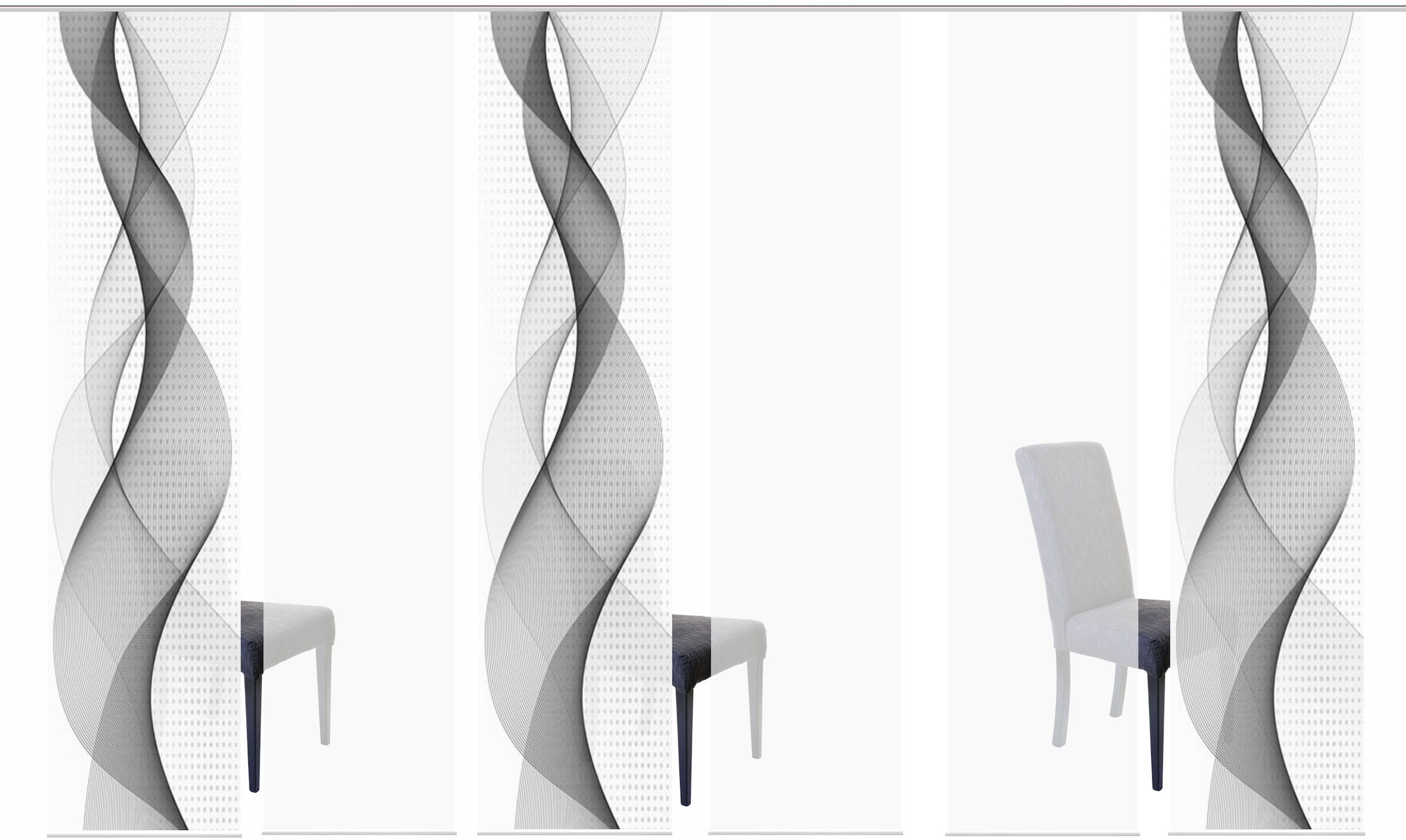 HOME WOHNIDEEN Schiebegardine »OPALIA 6ER SET« Paneelwagen 6 Stk. tlg. HxB: 245x60