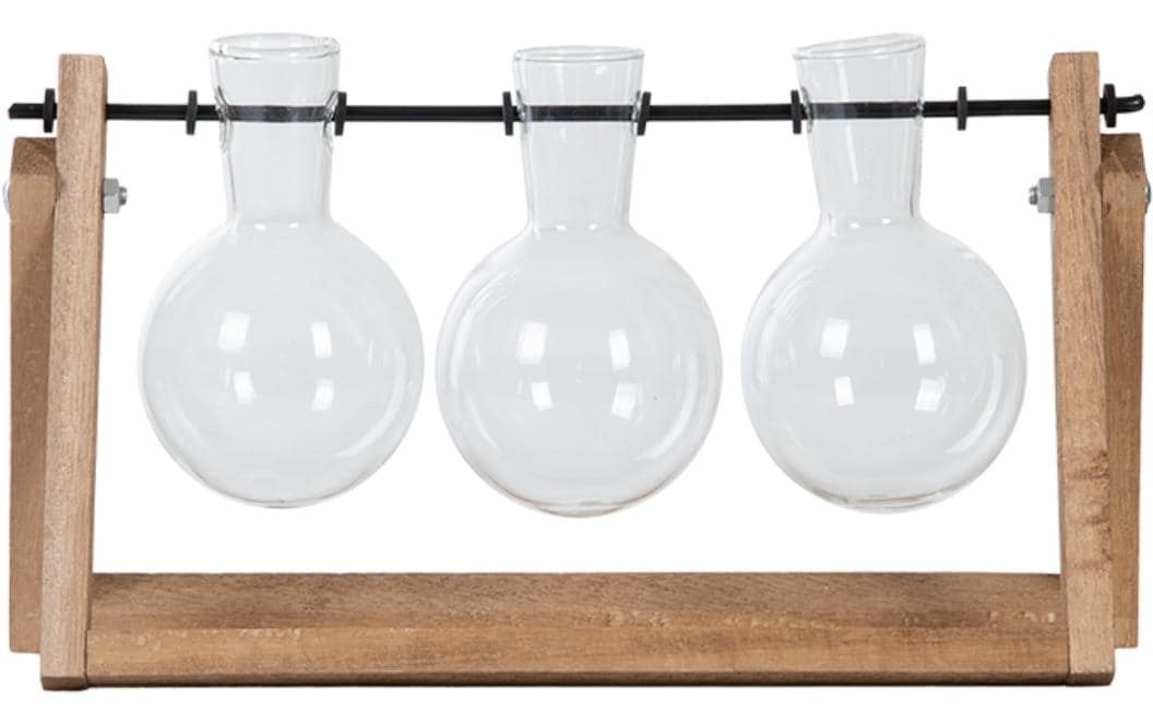esschert design Dekovase »L 45437 cm, Braun/Transparent«, Holzart: Paulownia (China)