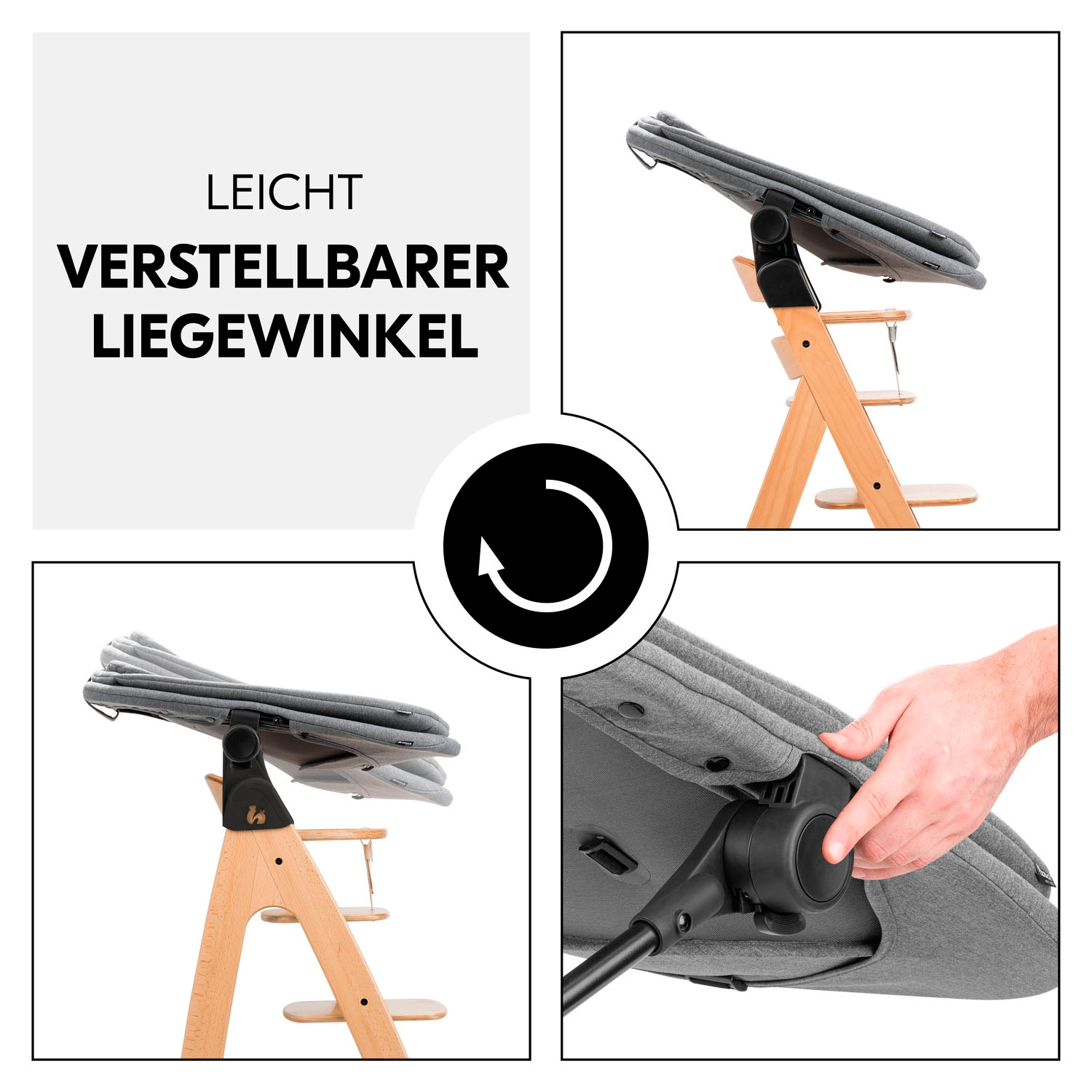 Hauck Babywippe »Highchair Bouncer, Dark Grey Melange« bis 9 kg für Alpha+, Beta+,  Arketa