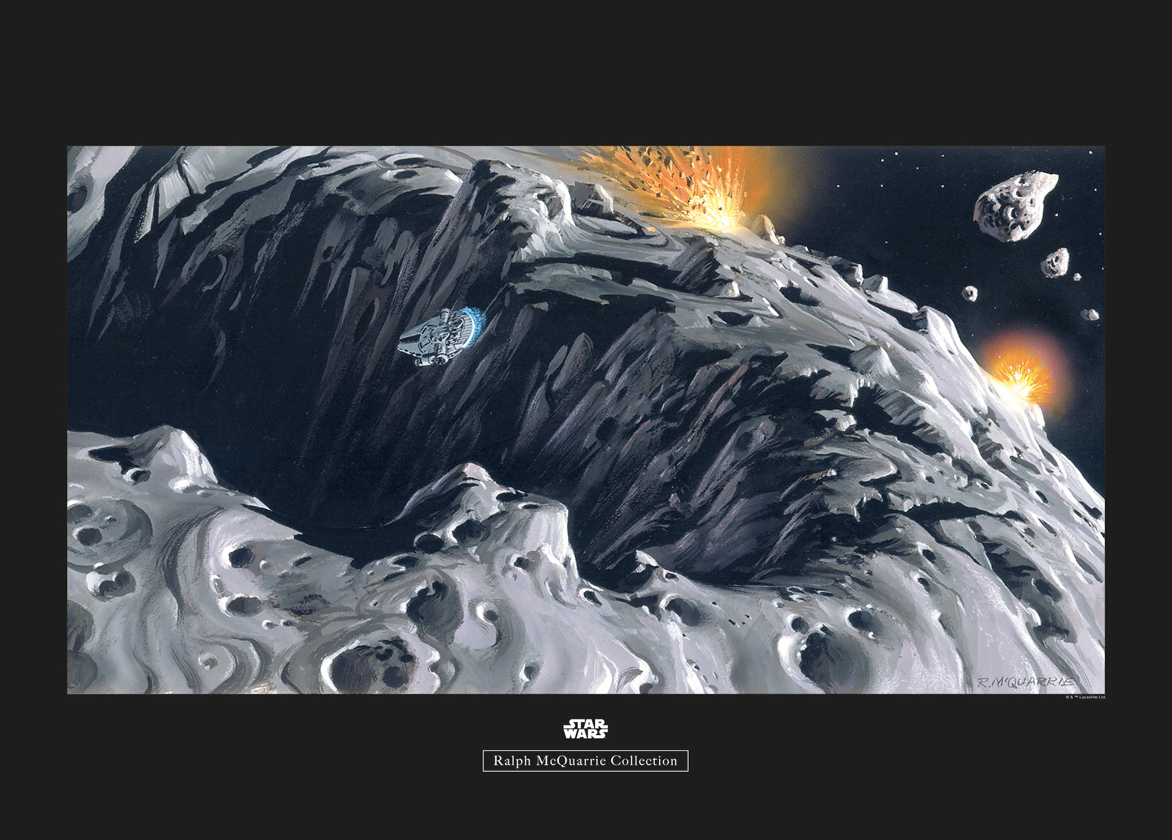 Image of Komar Bild "Star Wars Classic RMQ Asteroid" Star Wars 1 Stk. tlg. Wandbild zur Dekoration im Kinderzimmer - ohne Rahmen