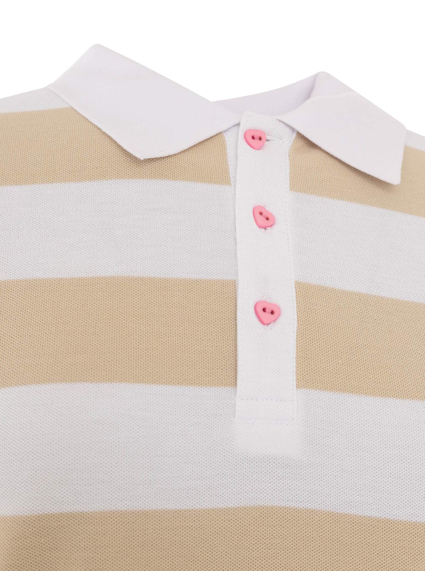 Zwillingsherz Poloshirt »Stripes« kurzarm, Polokragen und Knopfleiset abgesetzt, Herzknöpfe