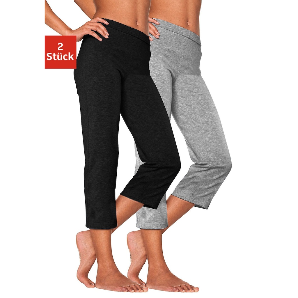 Vivance active Caprihose, (2er-Pack), mit Gummibund, Loungewear