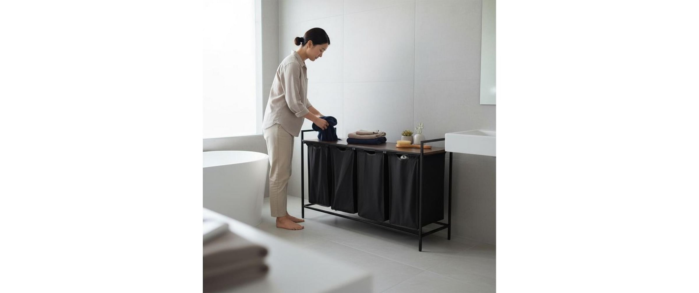 relaxdays Panier à linge »72 x 116 x 33 cm«