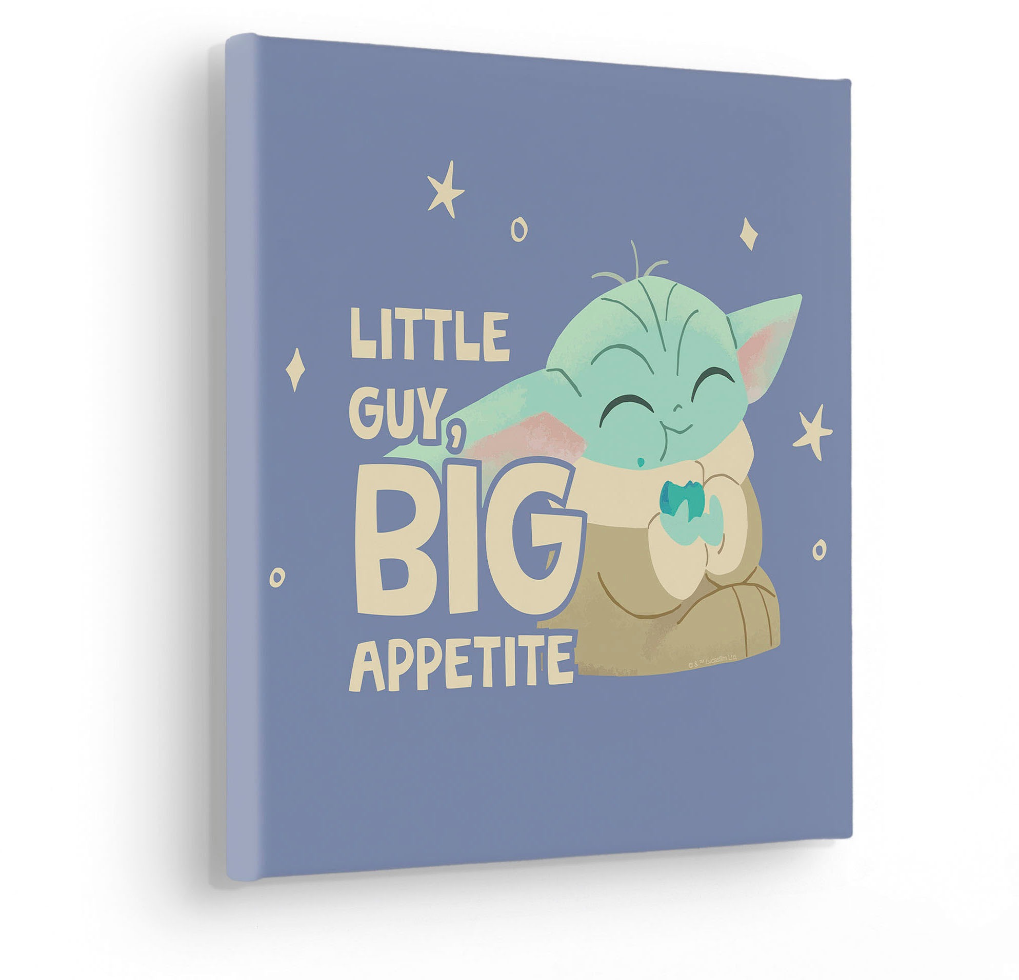 Komar Leinwandbild »The Mandalorian Little Grogu Appetite - Grösse 30 x 30 cm«, Disney, (1 St., 30 x 30 cm (Breite x Höhe), Keilrahmenbild mit Echtholzrahmen, Kinderzimmer