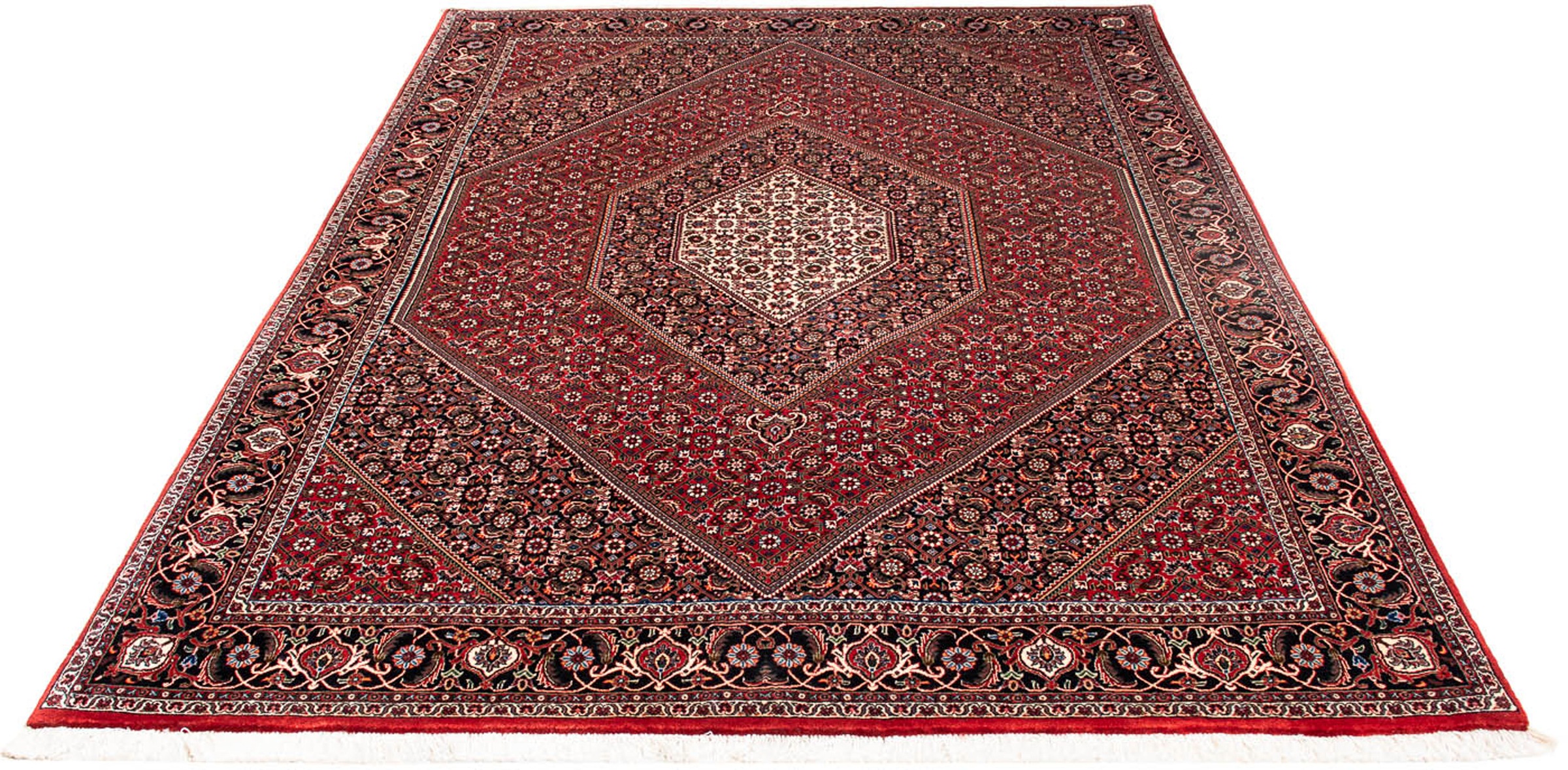 Image of morgenland Orientteppich »Perser - Bidjar - 238 x 165 cm - dunkelrot«, rechteckig, 15 mm Höhe, Wohnzimmer, Handgeknüpft, Einzelstück mit Zertifikat bei Ackermann Versand Schweiz