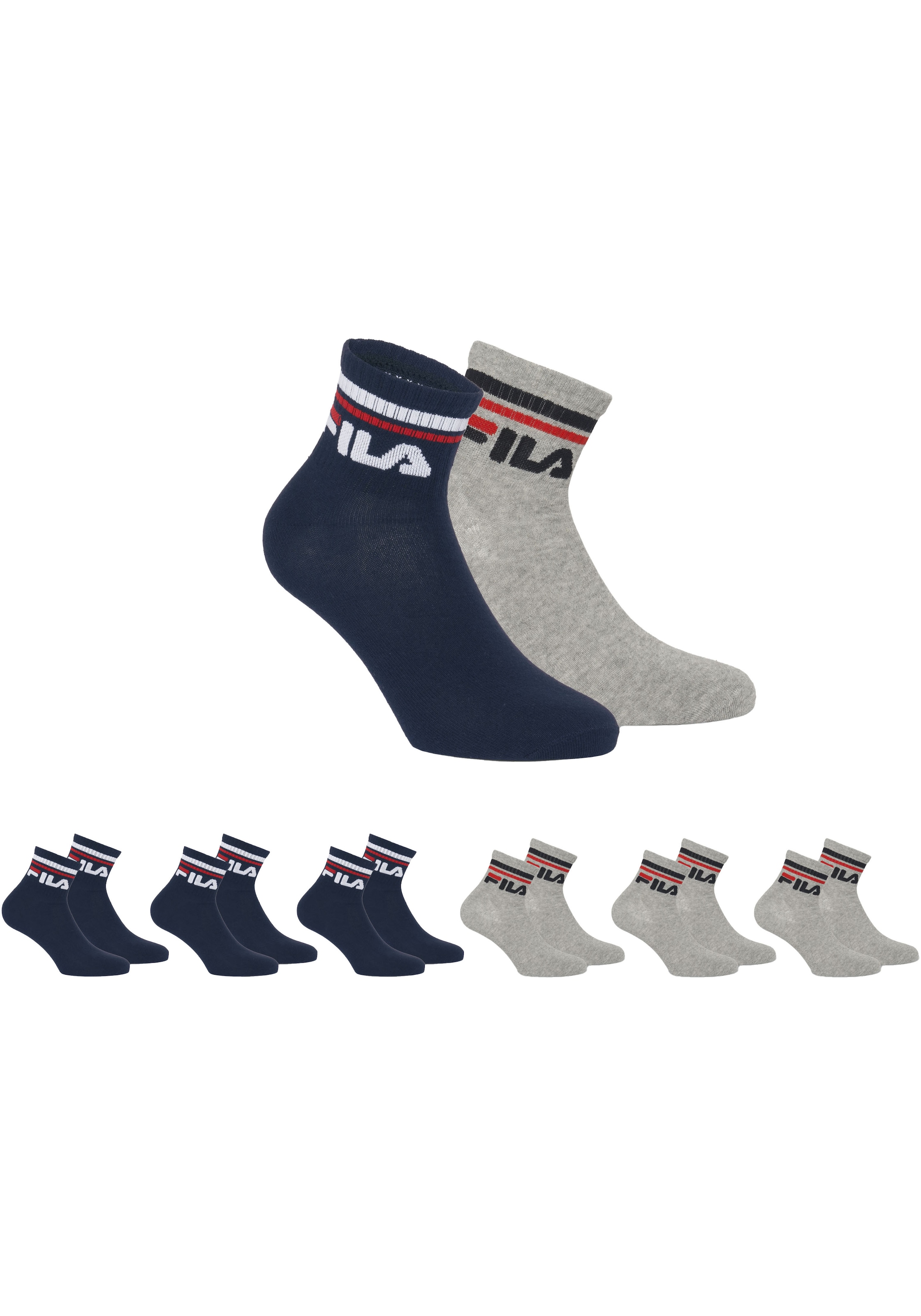 Fila Sportsocken, (6er Pack), mit Logo-Schriftzug