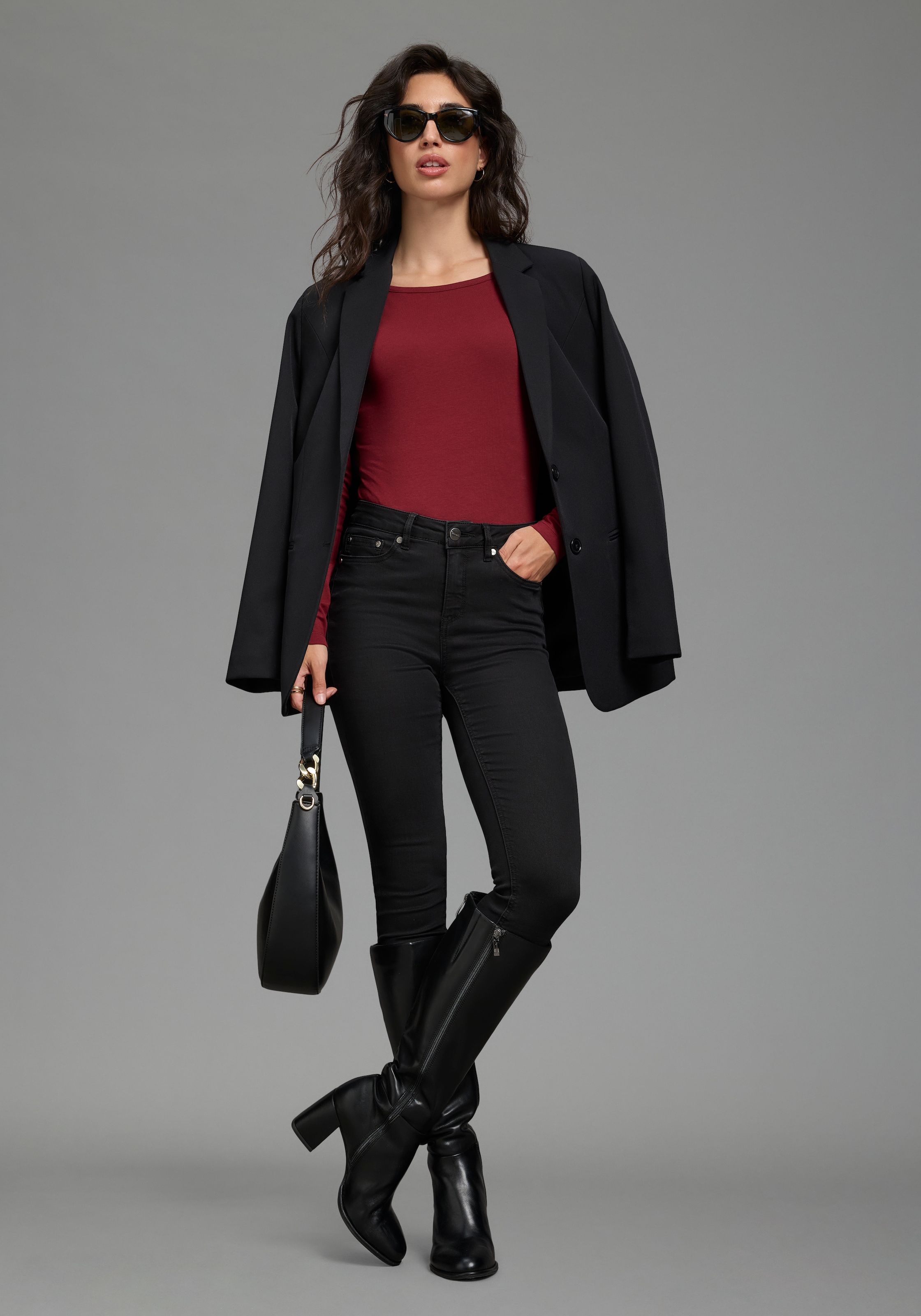 Laura Scott Body »miu U-Boot Ausschnitt« Packung, 2er-Pack,  im Sparset, langärmlig, figurbetont, Baumwollmischung
