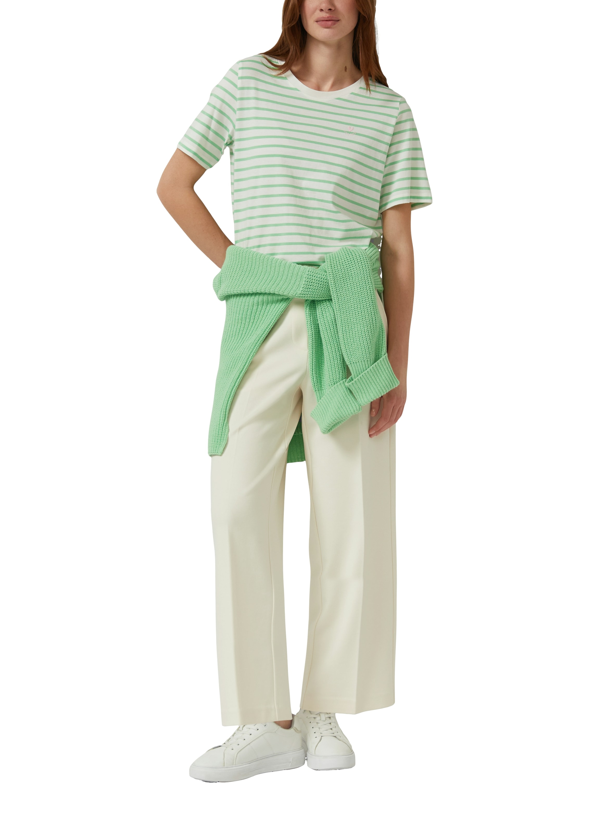 s.Oliver Pantalon 7/8  mit Bundfalten und Stretch-Anteil
