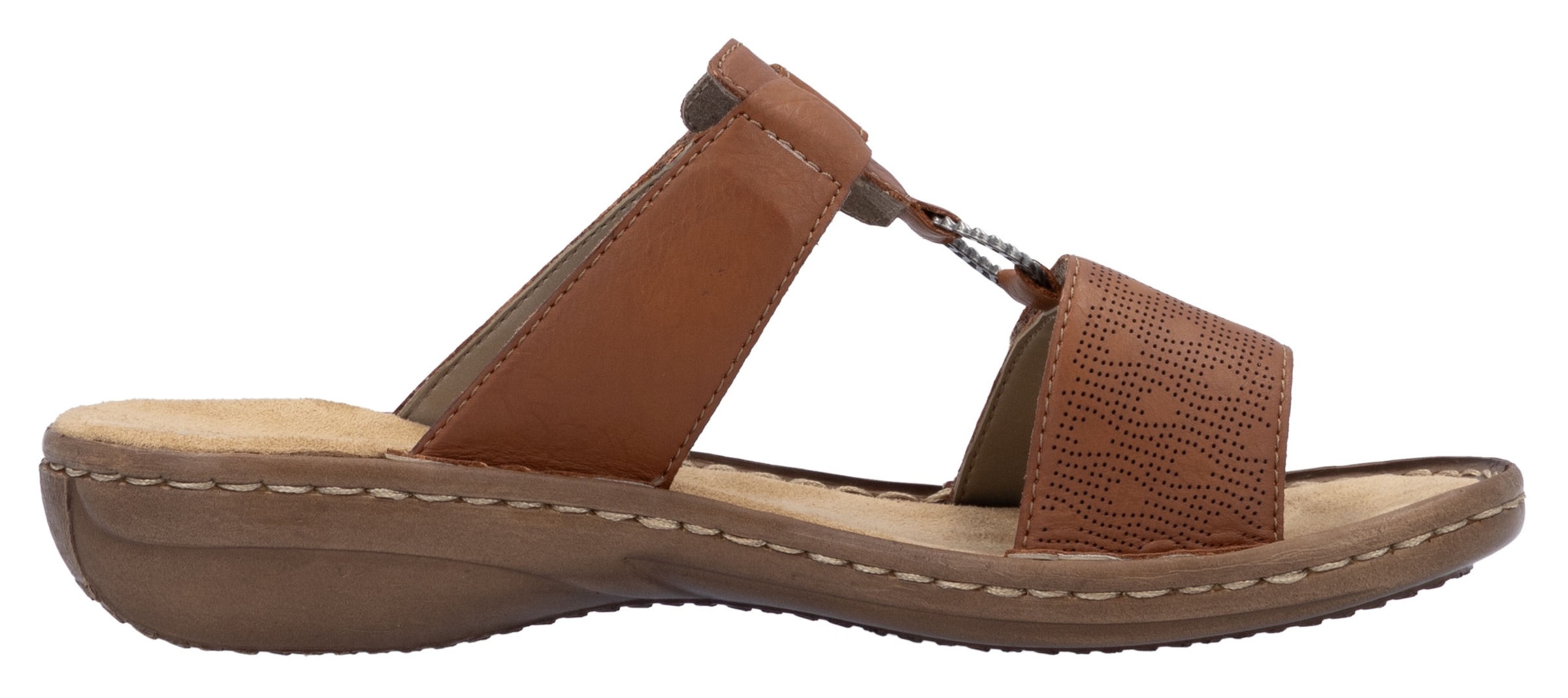 Rieker Pantolette  chaussure d'été, chaussure de plage, chaussure à scratch avec perforations