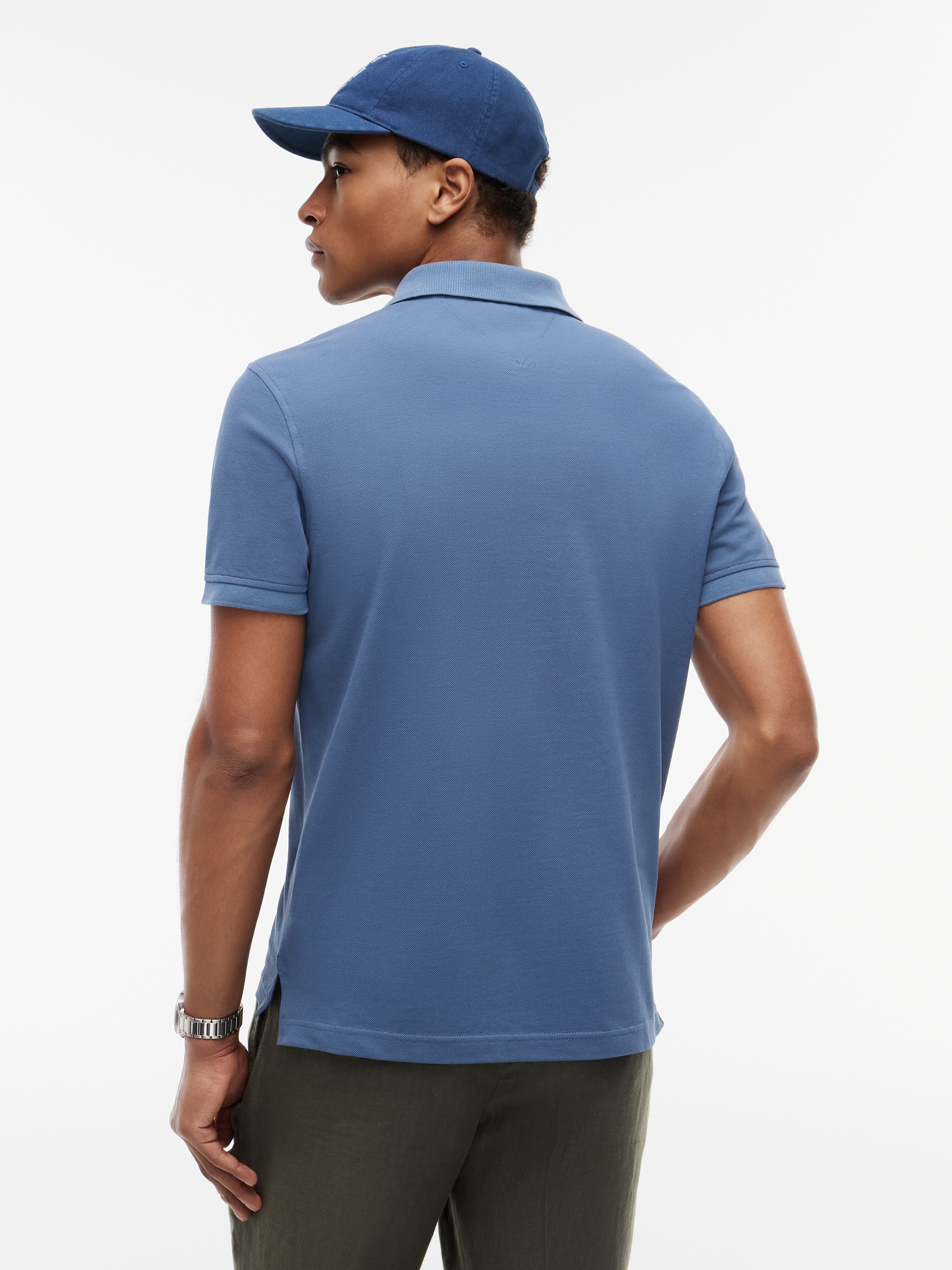 Tommy Hilfiger Polo »1985 REGULAR POLO mit Kontraststreifen und Knopfleiste« uni, sportif, coupe régulière, mélange coton, col polo