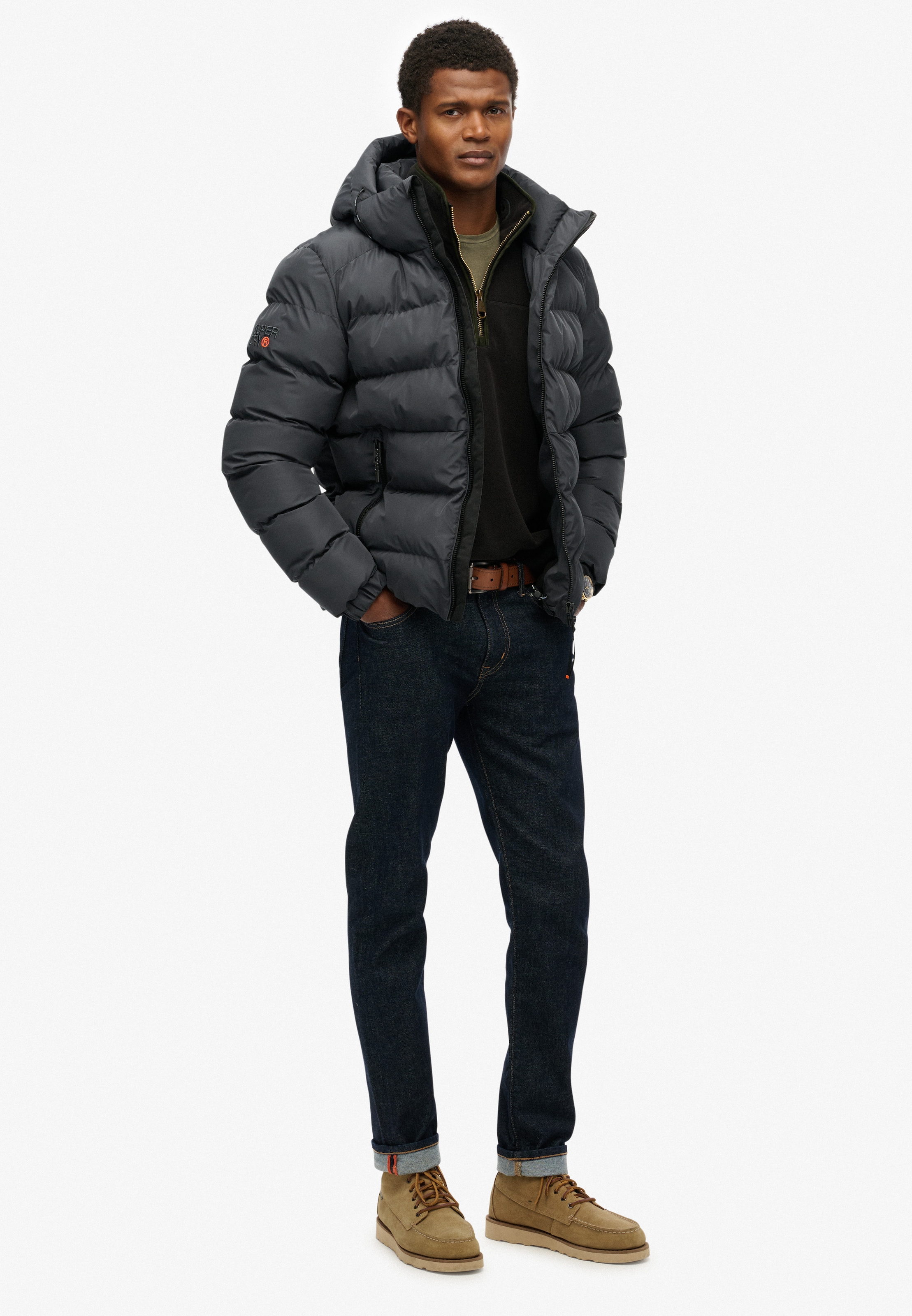 Superdry Steppjacke »HOODED SPORTS PUFFER JACKET«, mit Kapuze